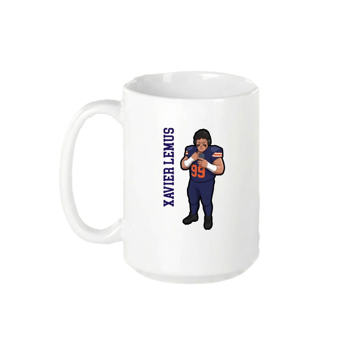 15oz Coffee Mug — Name Vertical in White