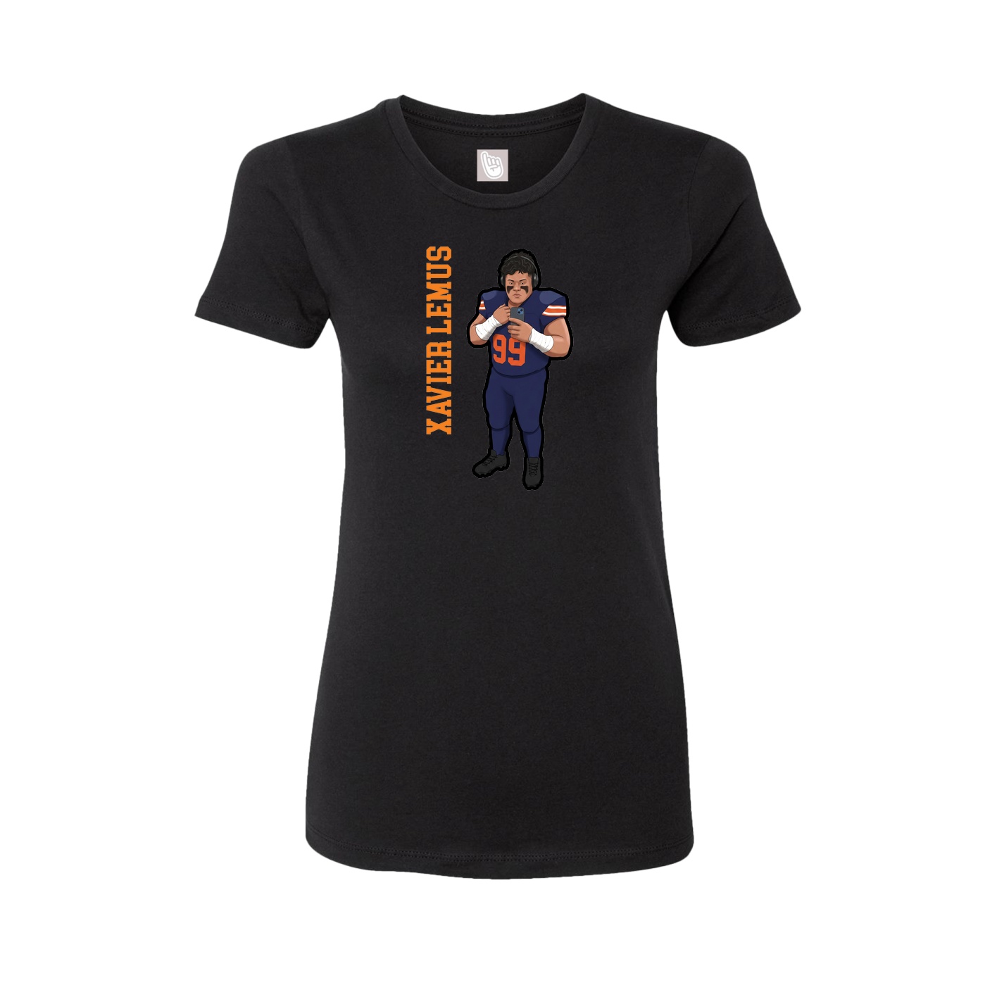 Womens Tee — Name Vertical in Black