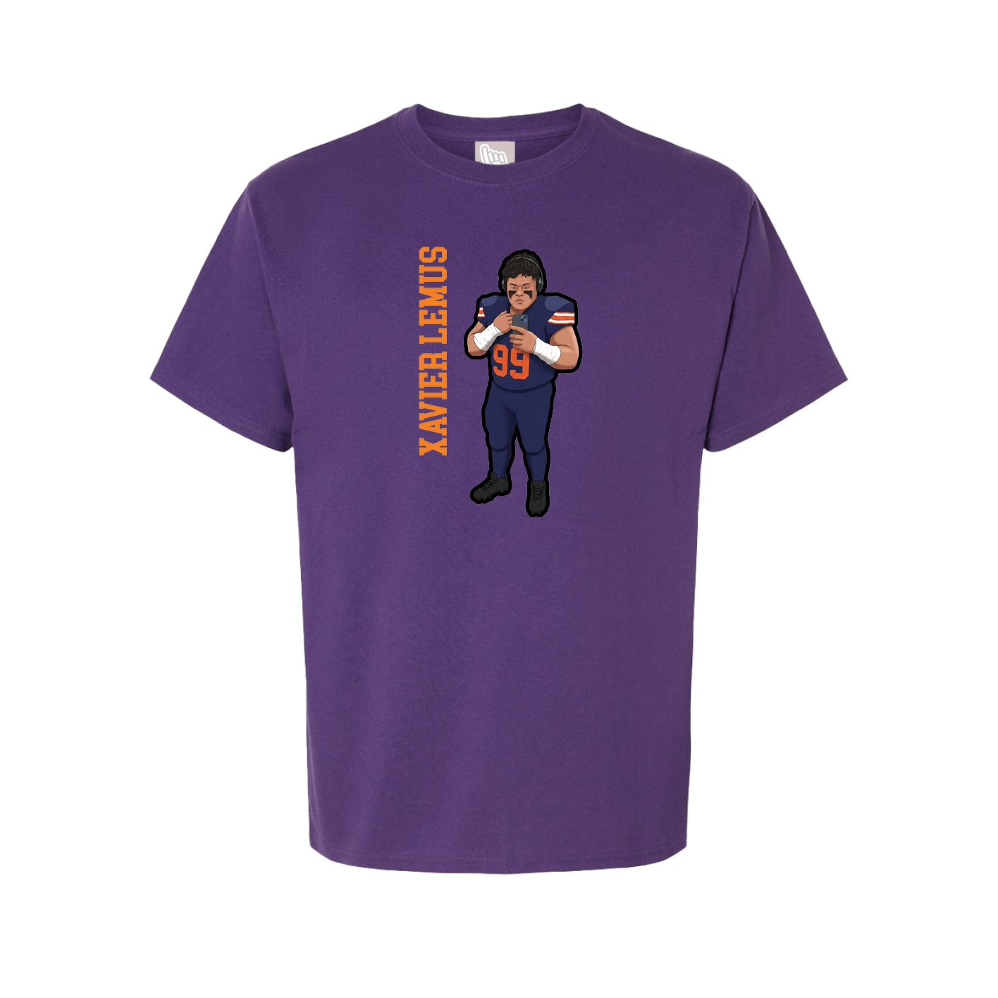 Youth Tee — Name Vertical in Purple