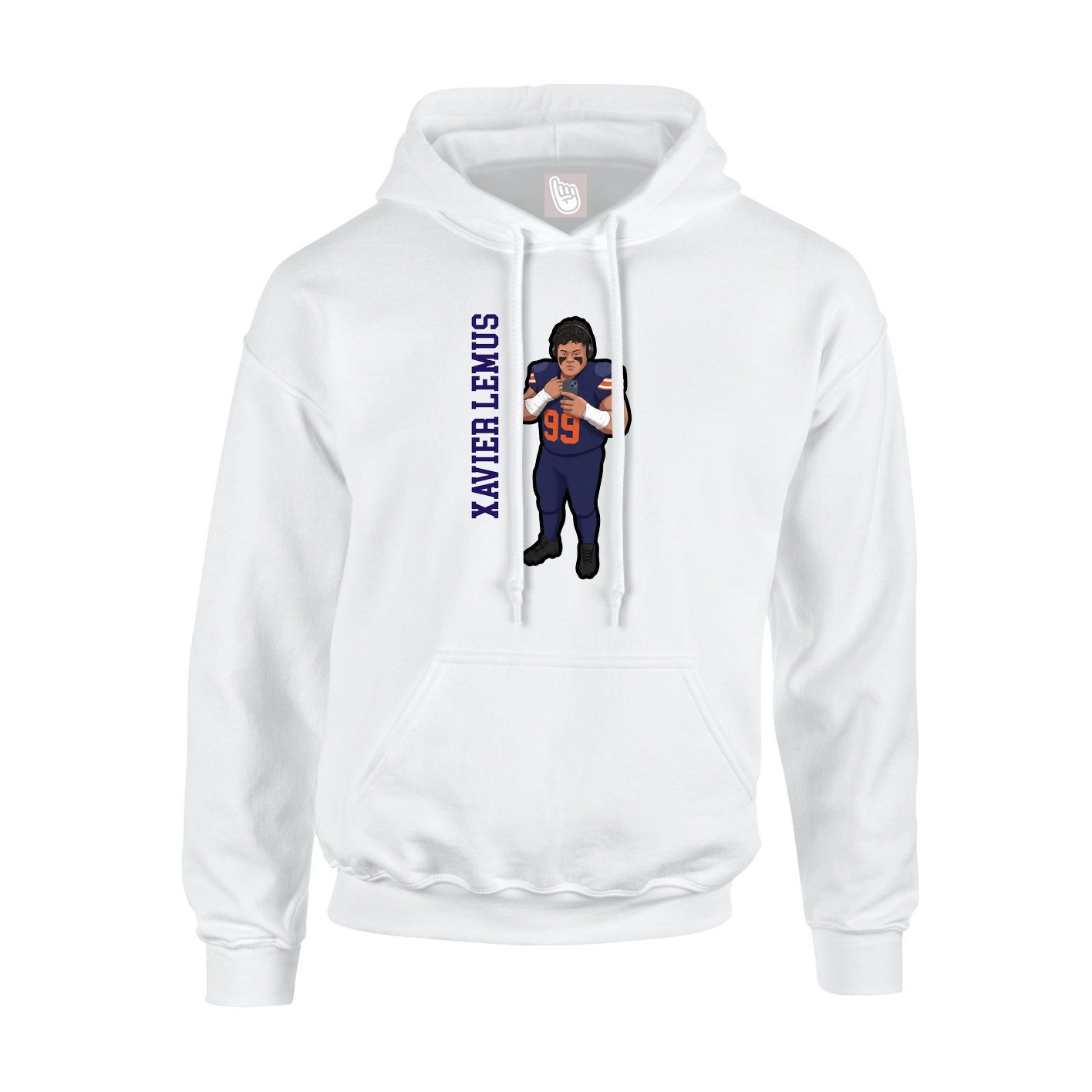 Hoodie — Name Vertical in White