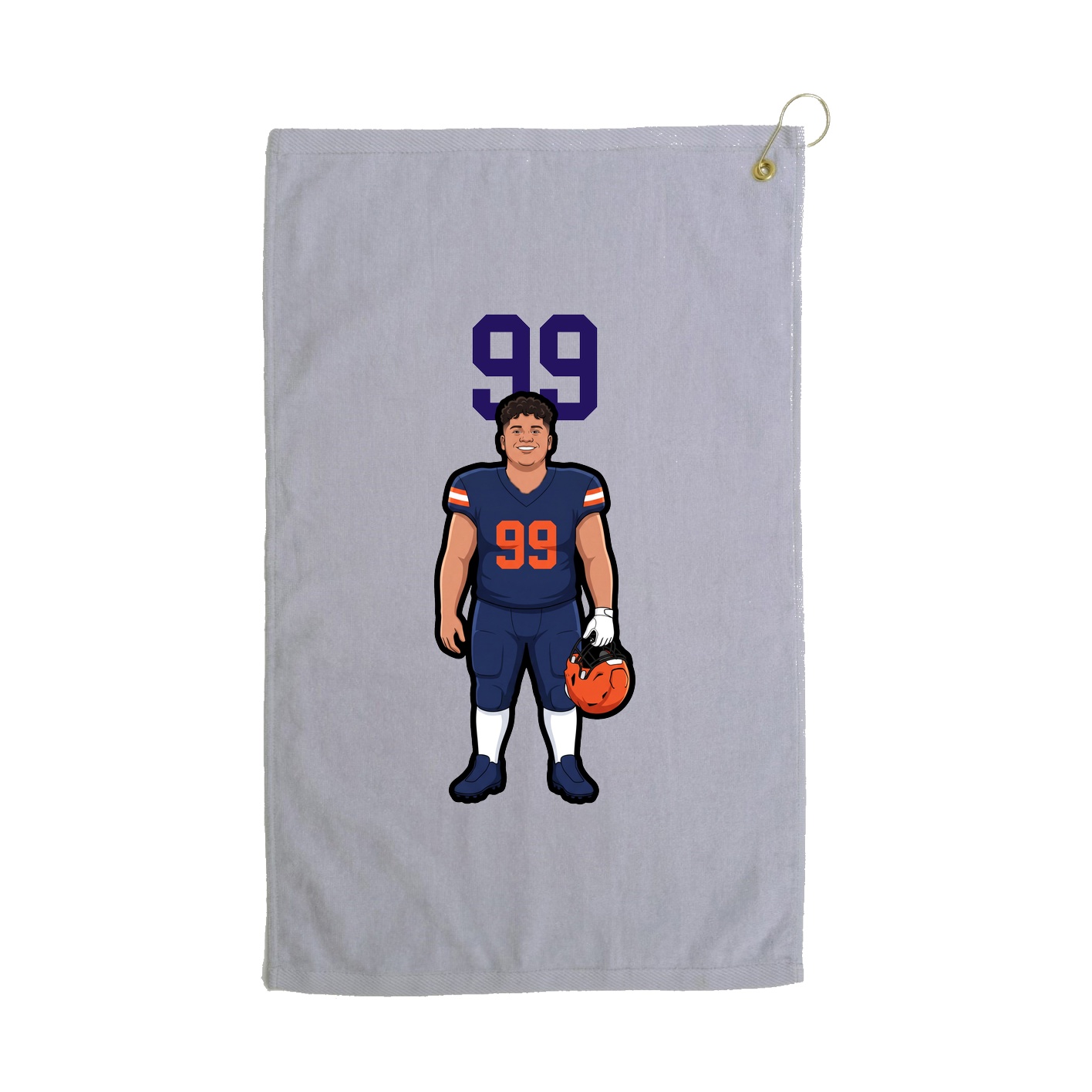 Golf Towel — Number Top in Grey
