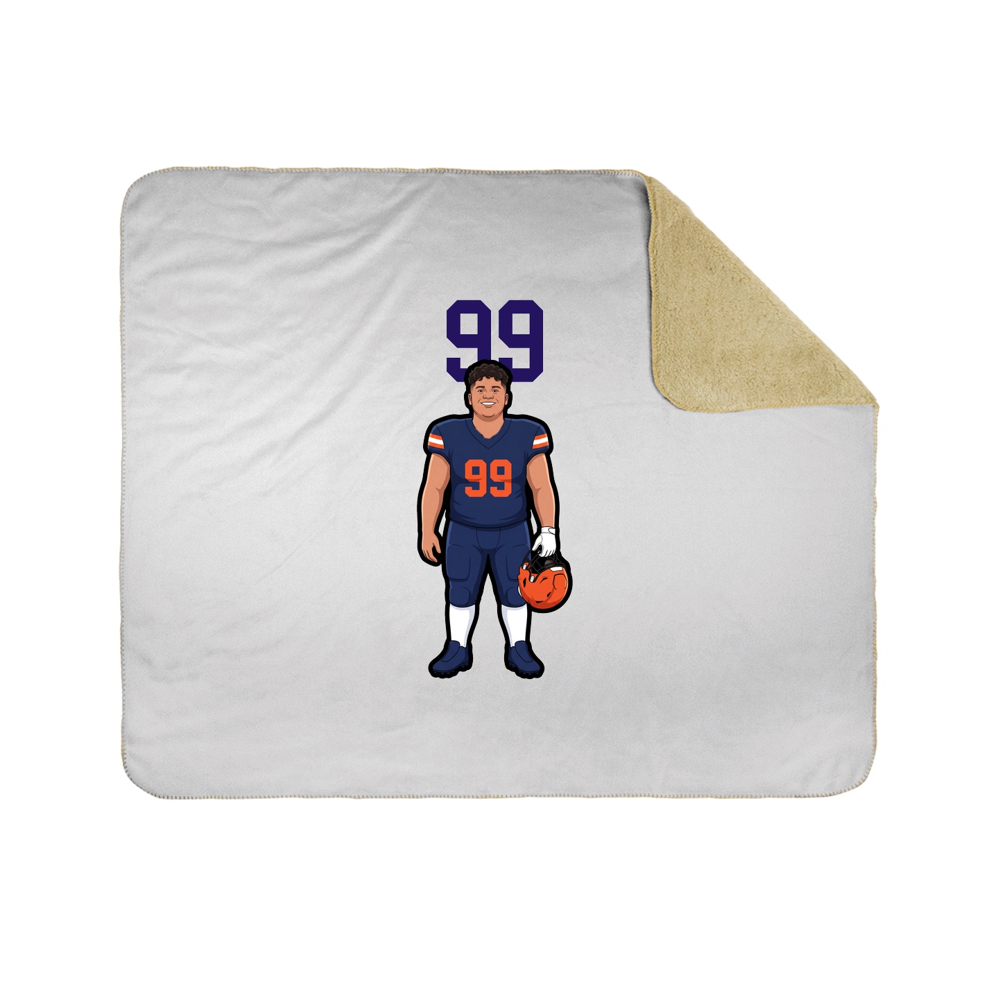 Throw Blanket — Number Top in White