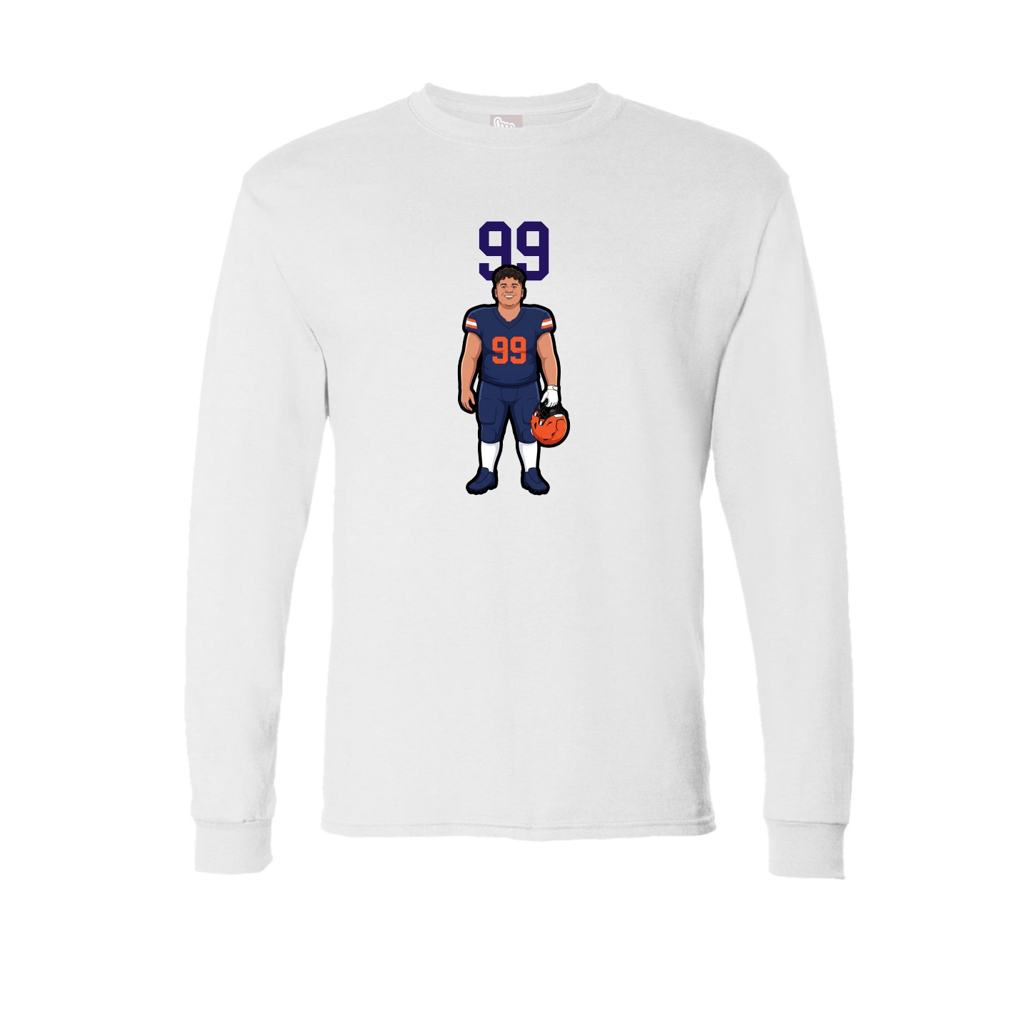 Long Sleeve Tee — Number Top in White