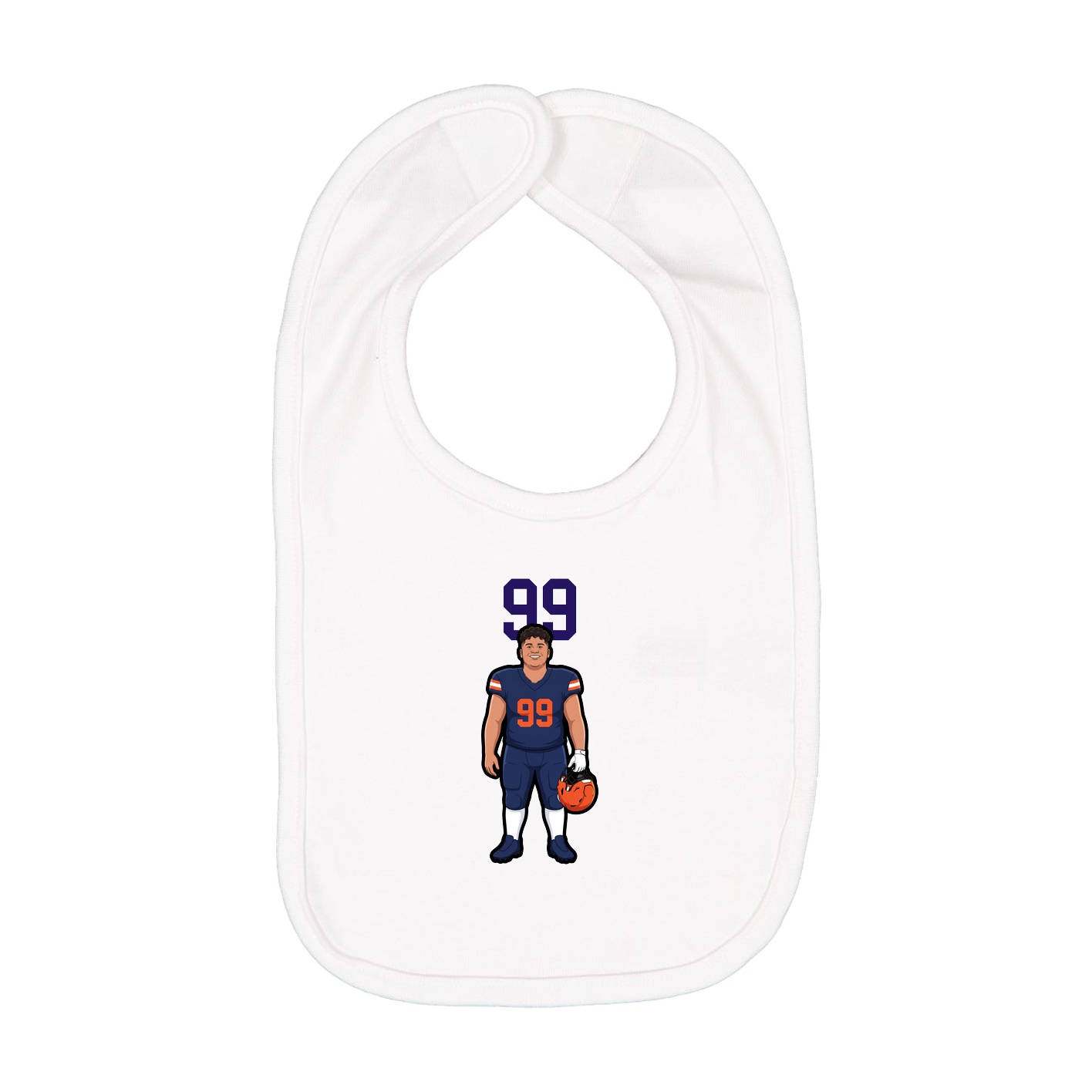 Infant Bib — Number Top in White