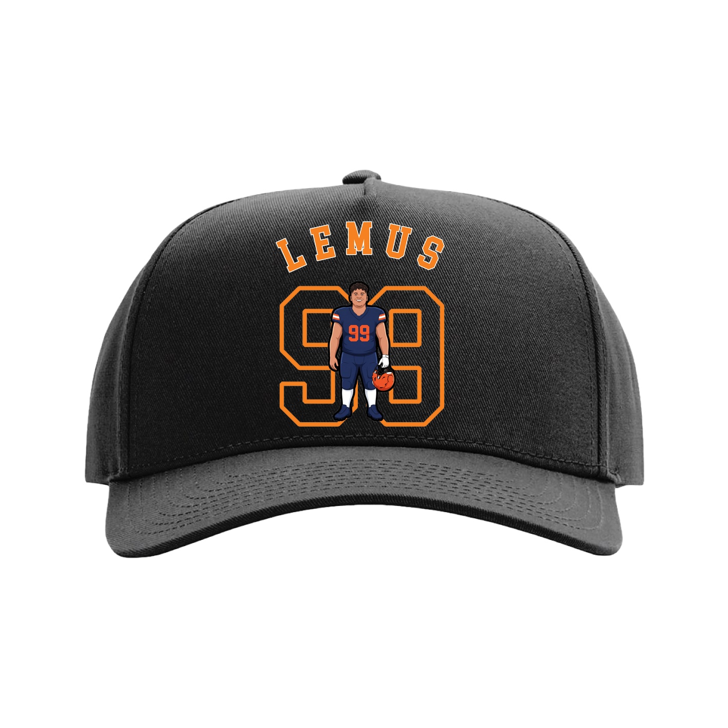 Full Fabric Five-Panel Champ Cap — Shirsey Arch in Black