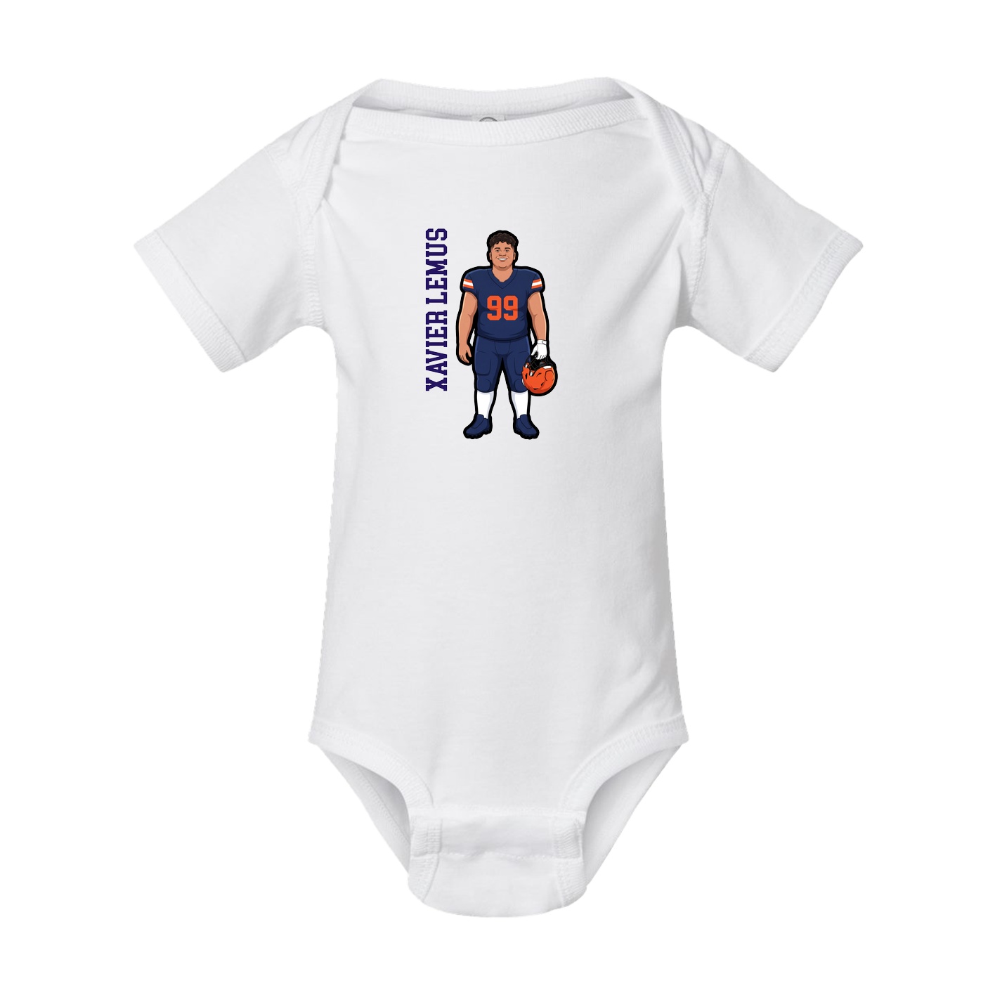 Baby Onesie — Name Vertical in White