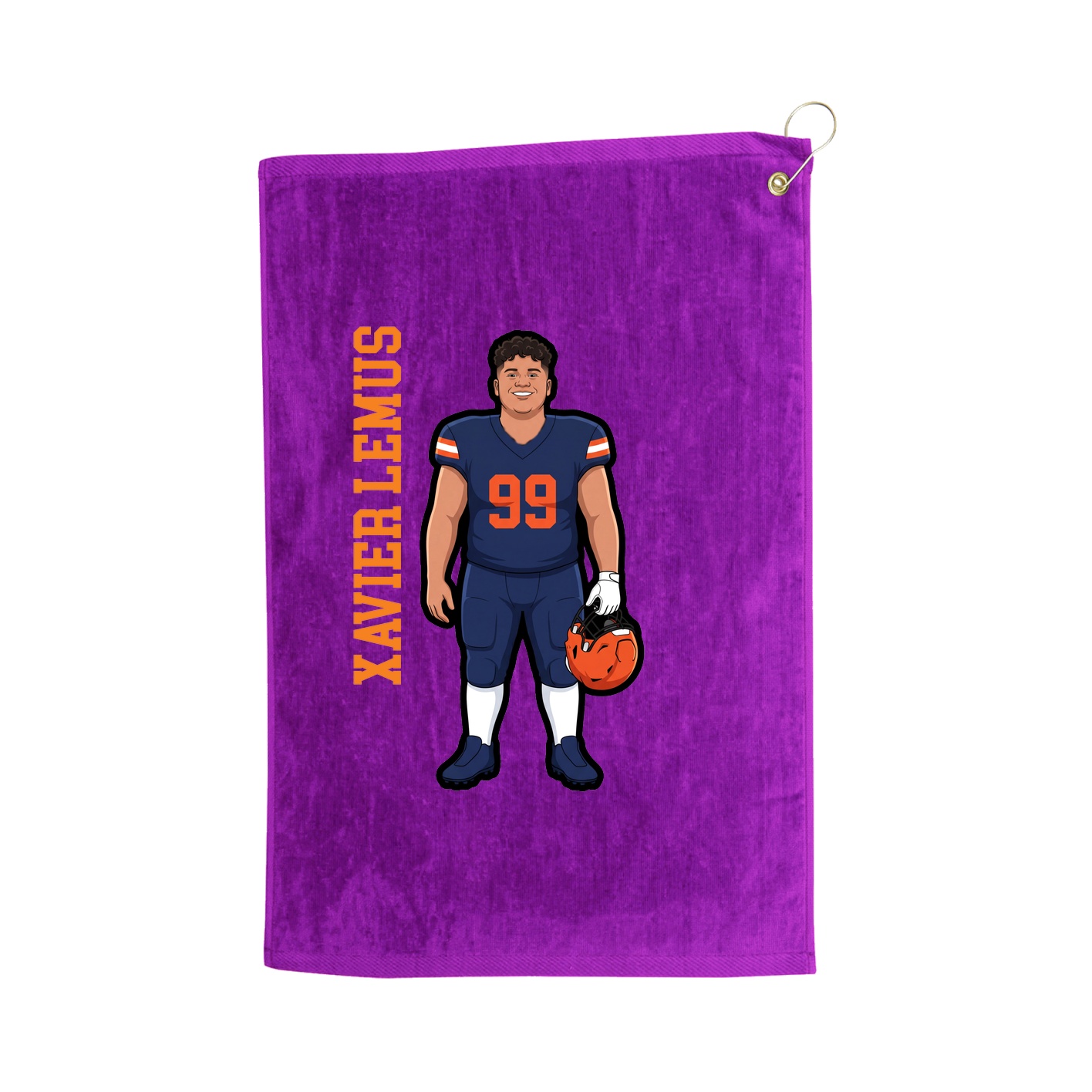Golf Towel — Name Vertical in Purple