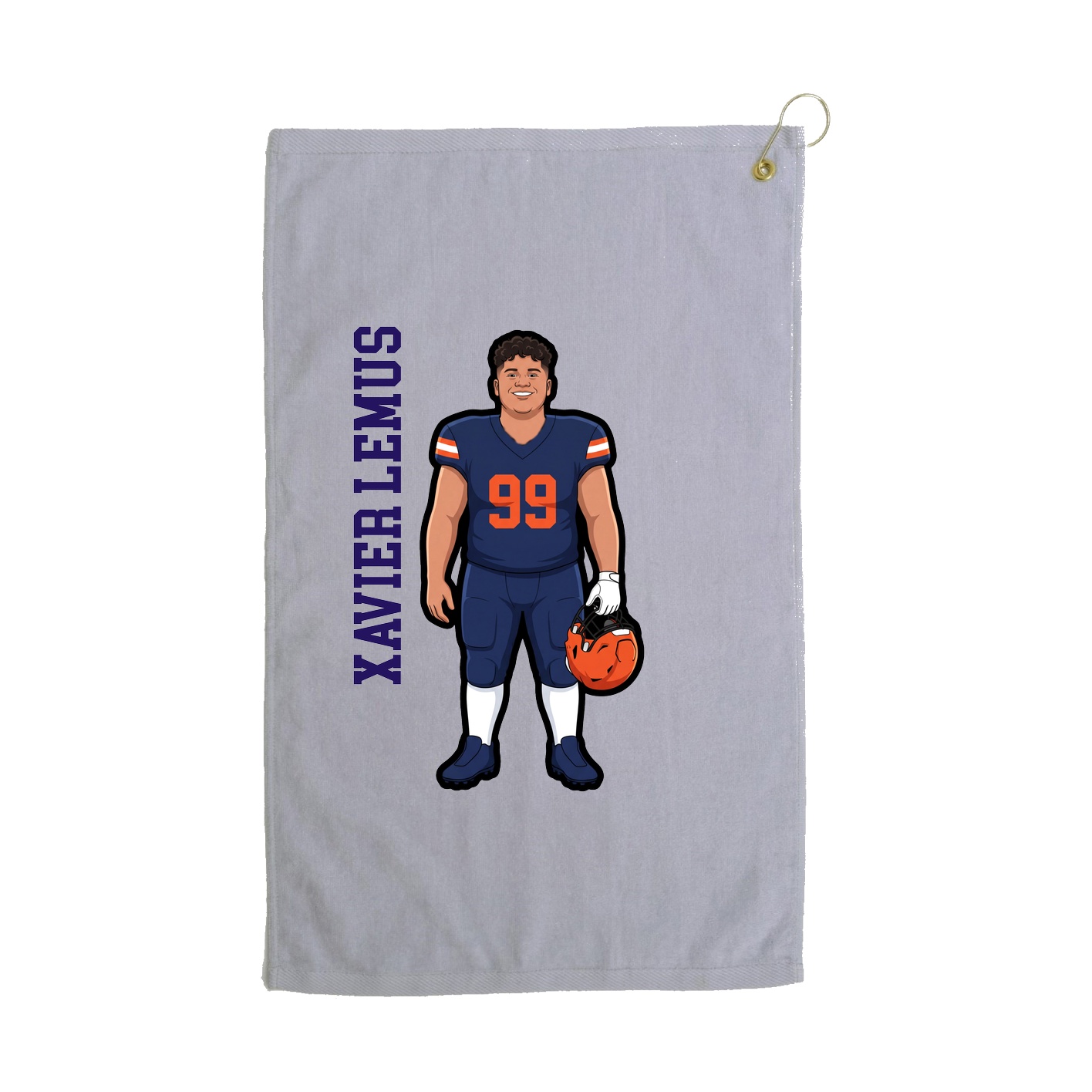 Golf Towel — Name Vertical in Grey