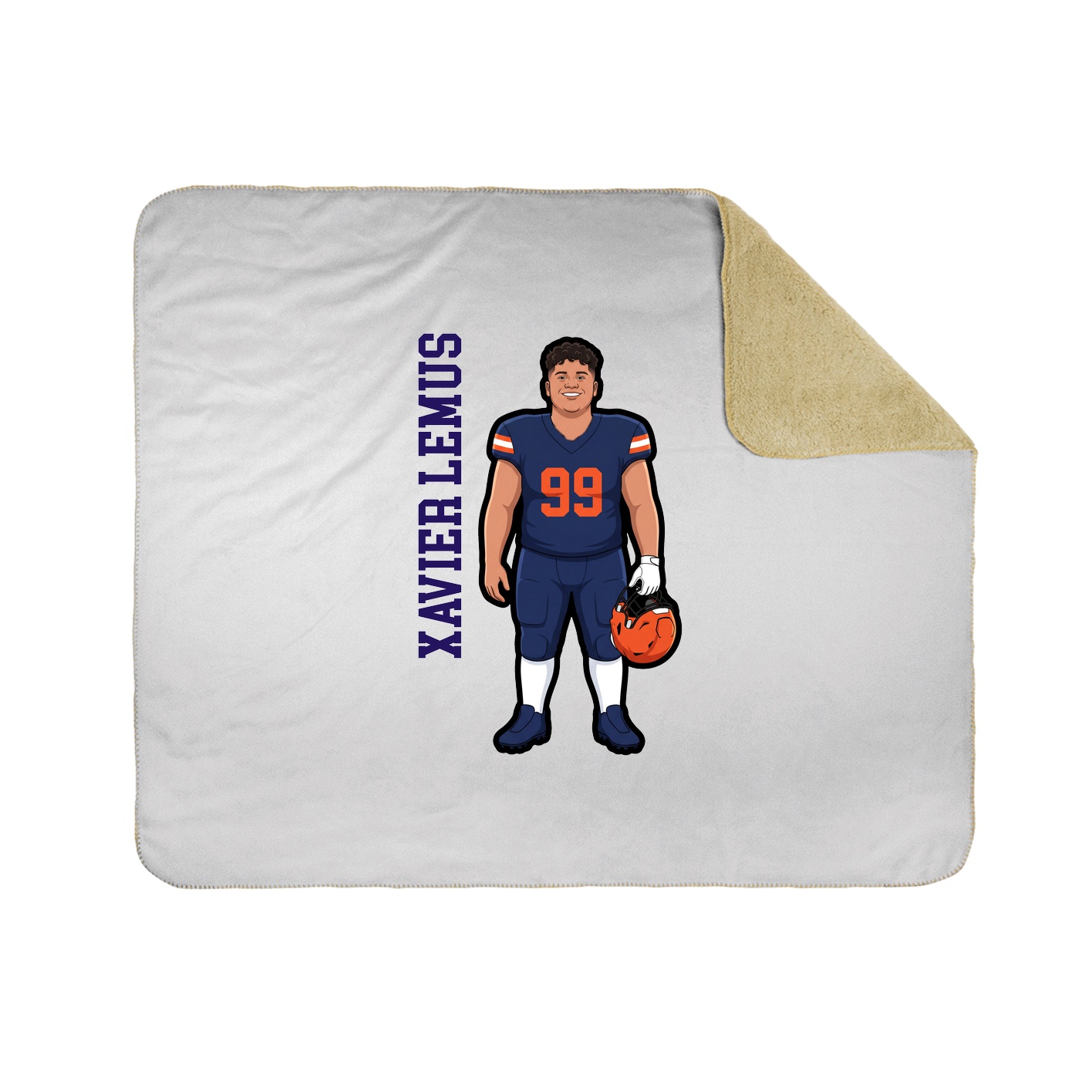 Throw Blanket — Name Vertical in White
