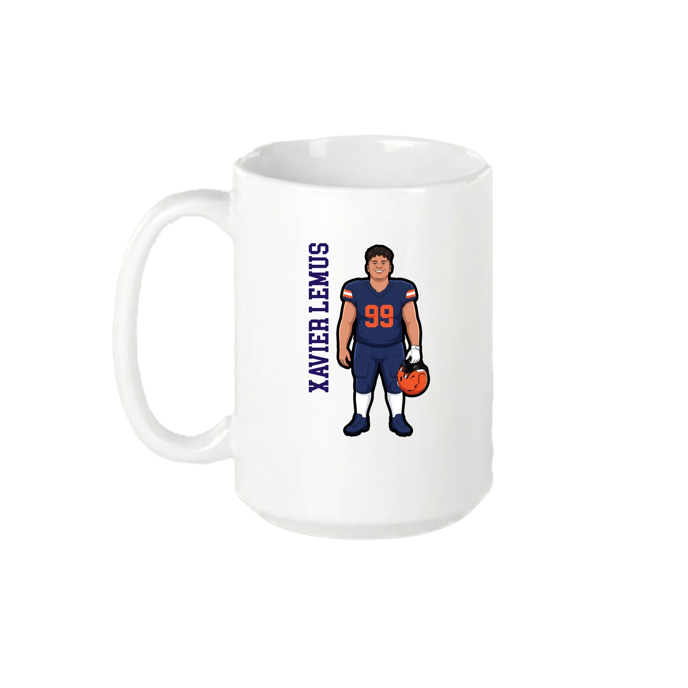 15oz Coffee Mug — Name Vertical in White