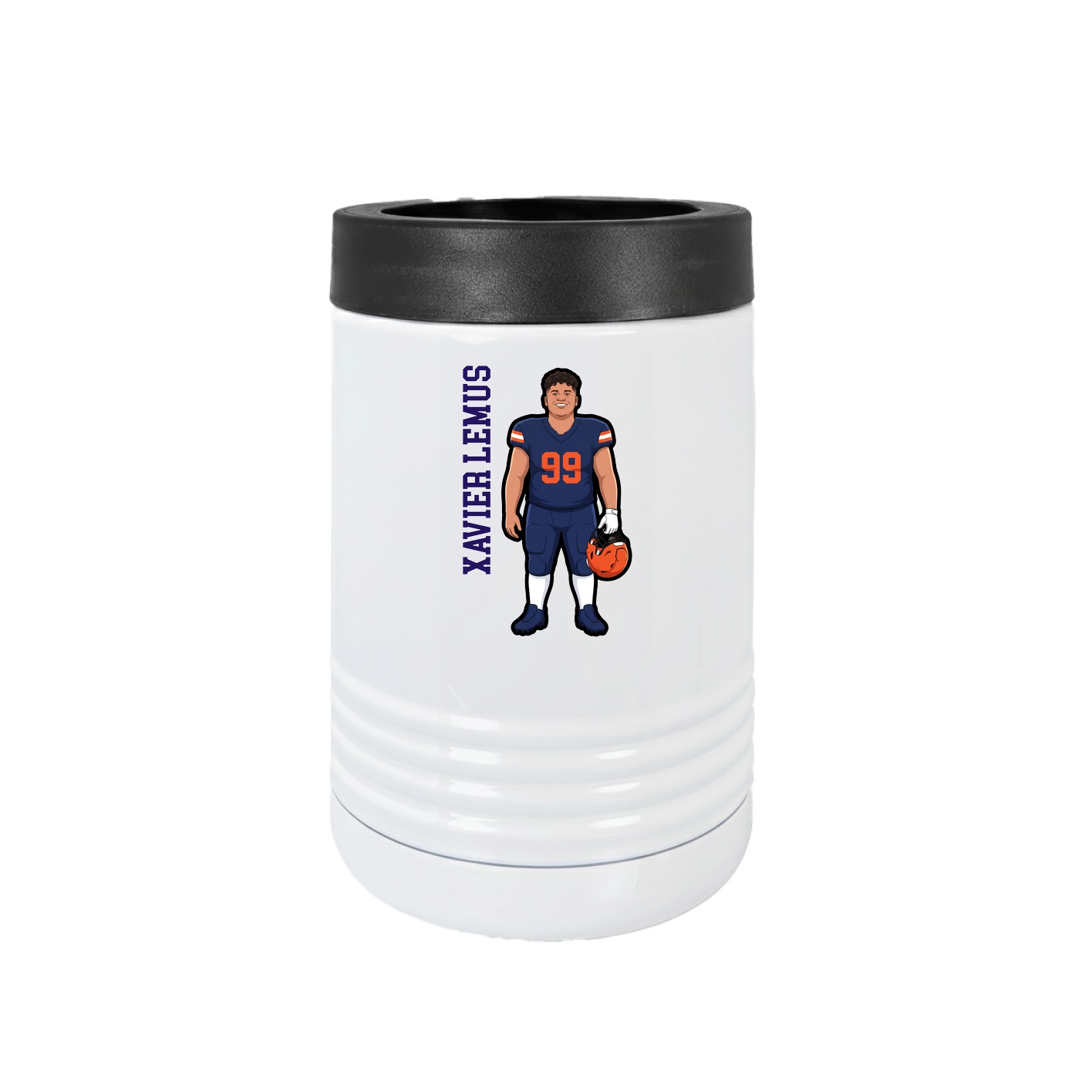 Beverage Holder — Name Vertical in White