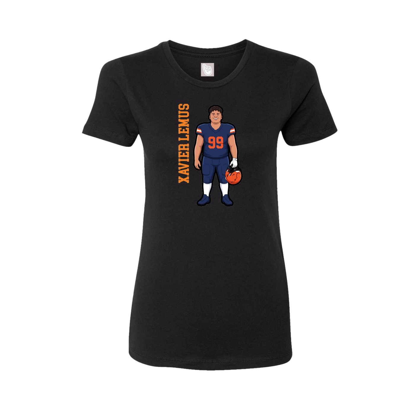 Fitted Women's Tee — Name Vertical in Black