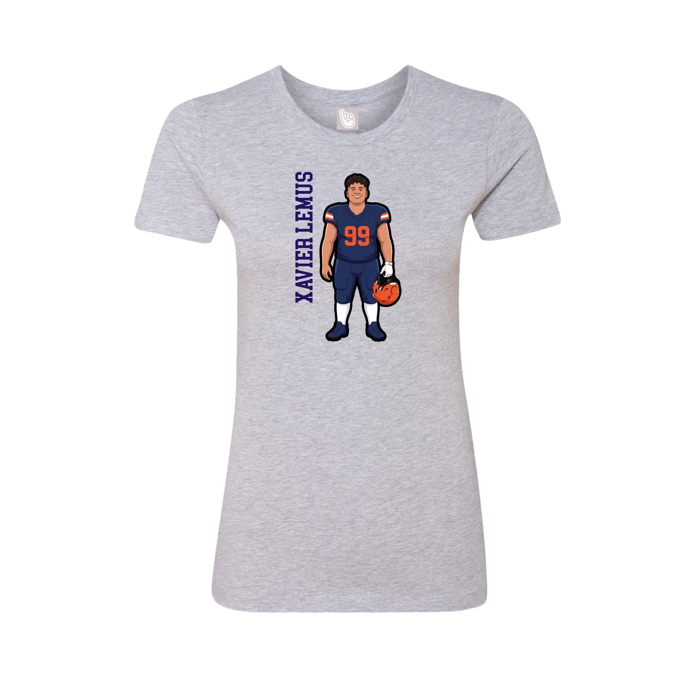 Womens Tee — Name Vertical in Grey
