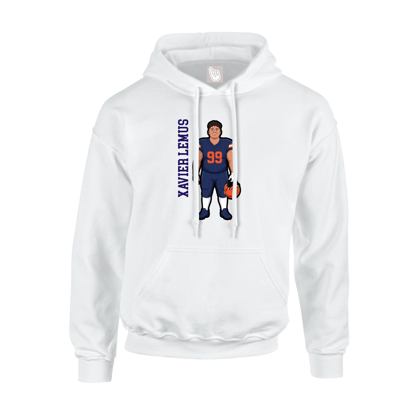 Hoodie — Name Vertical in White