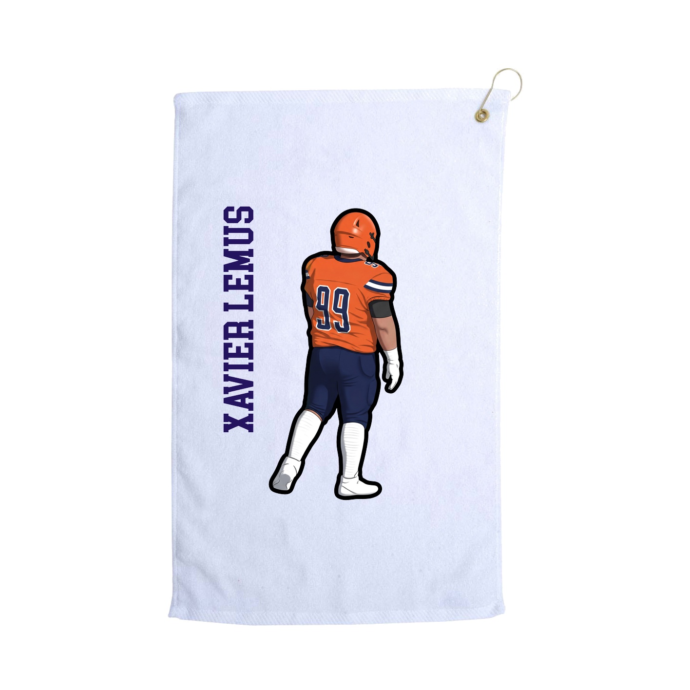 Golf Towel — Name Vertical in White