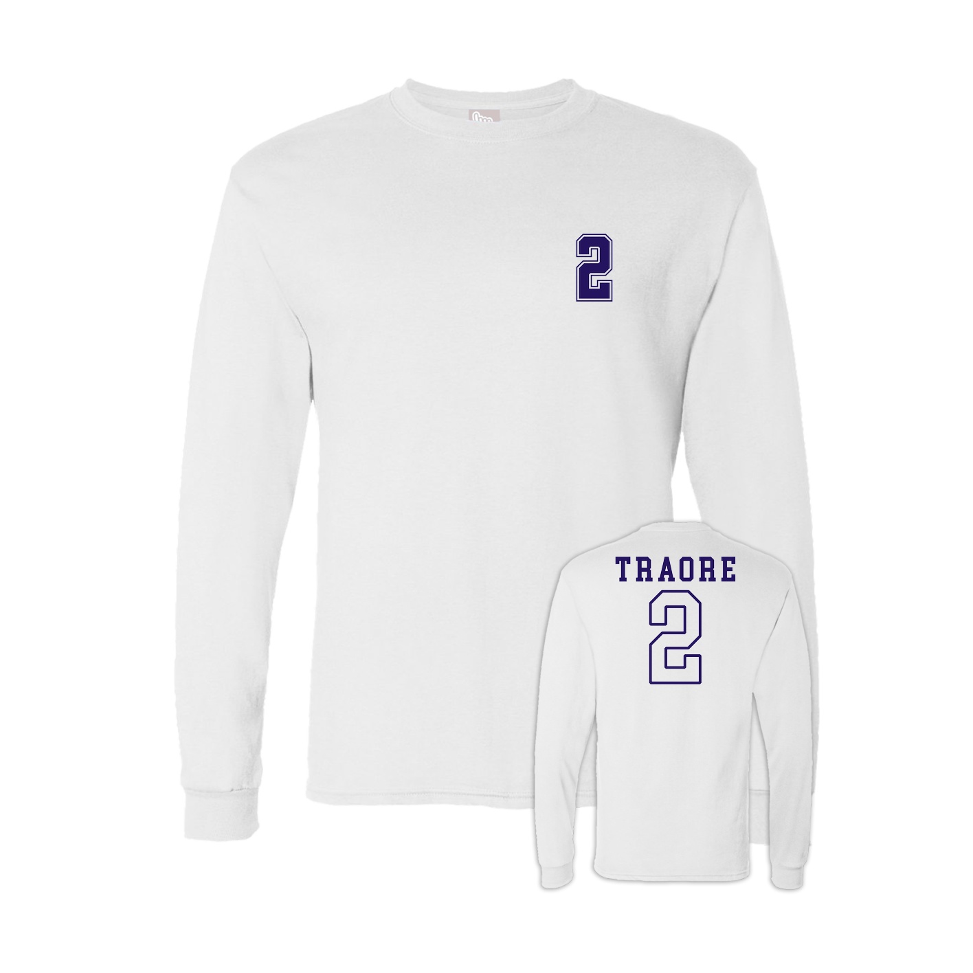 Long Sleeve Tee — Chest Back in White