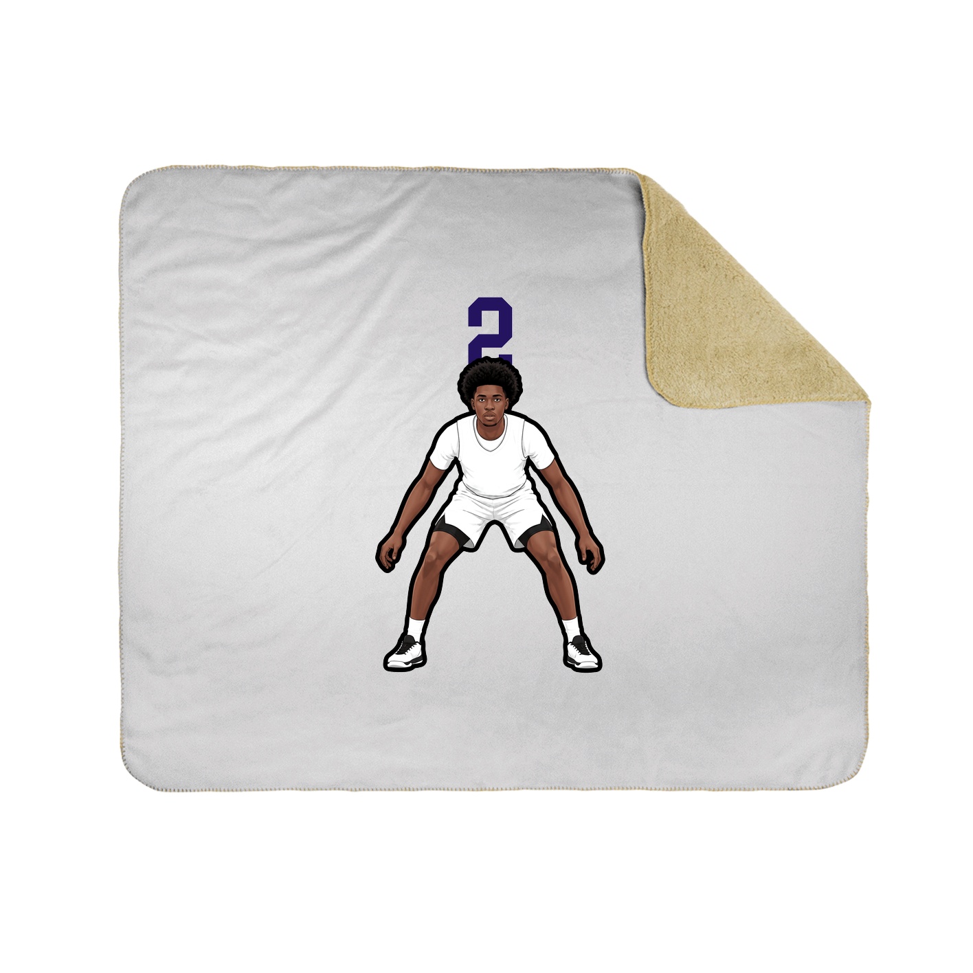 Throw Blanket — Number Top in White