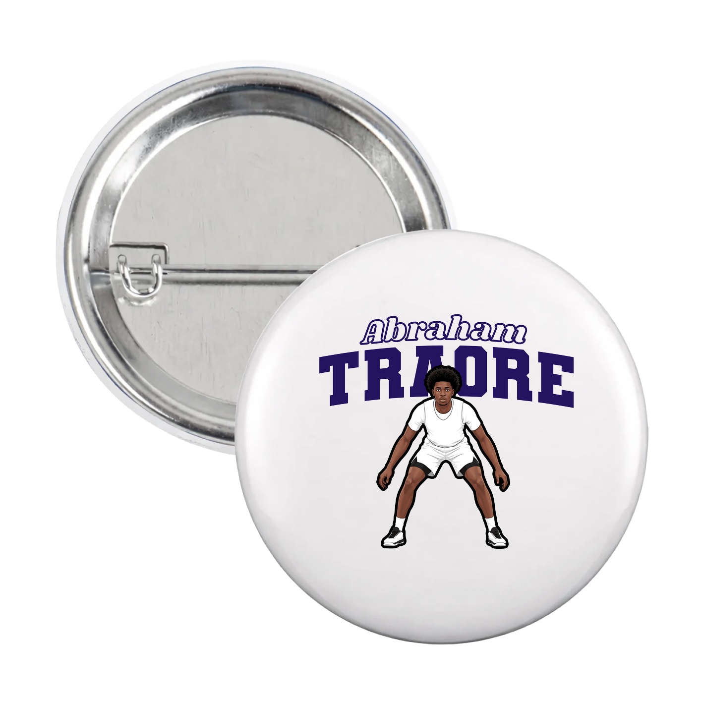 Game Day Button — Name Arch in White