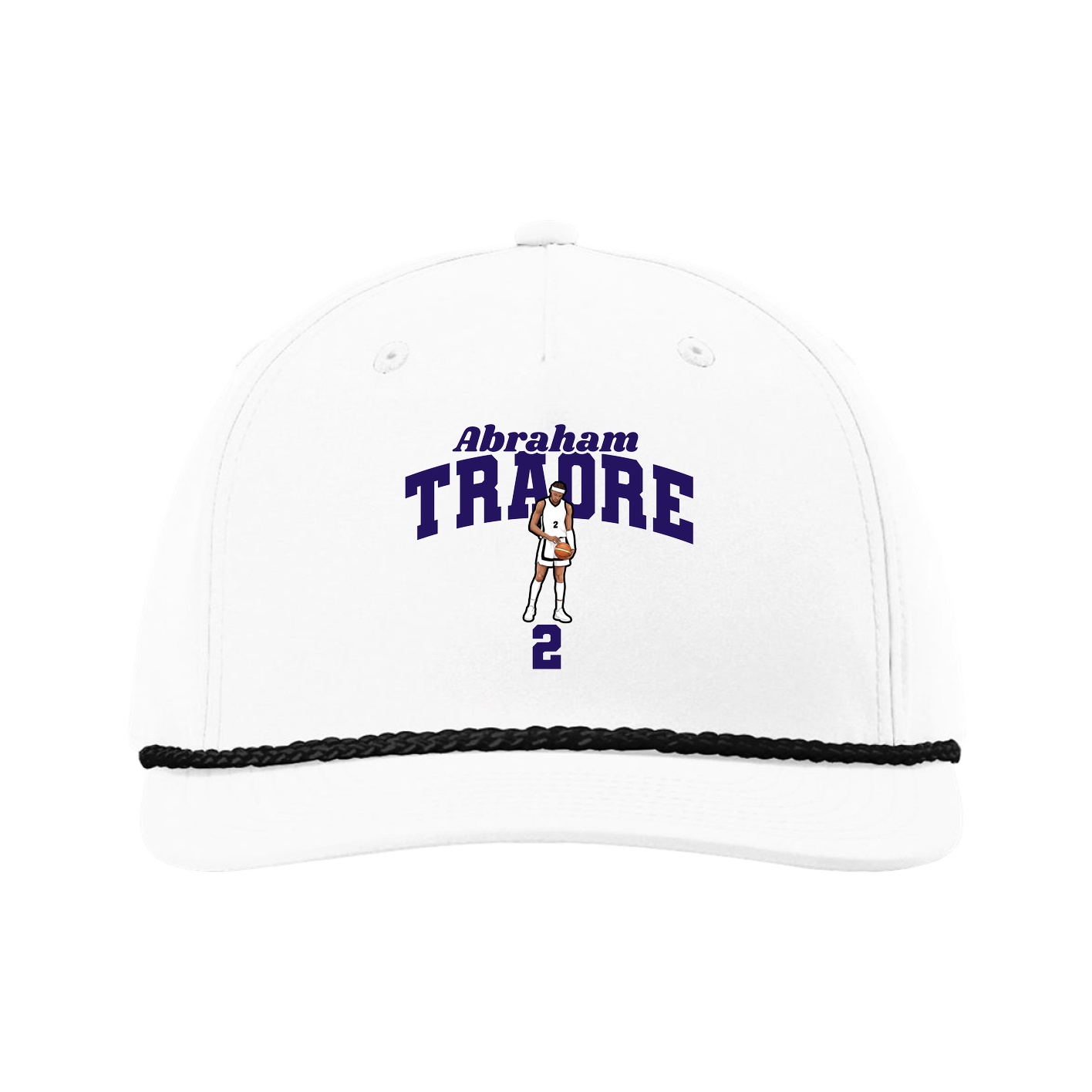 Five-Panel Classic Rope Cap — Signature Arch in White