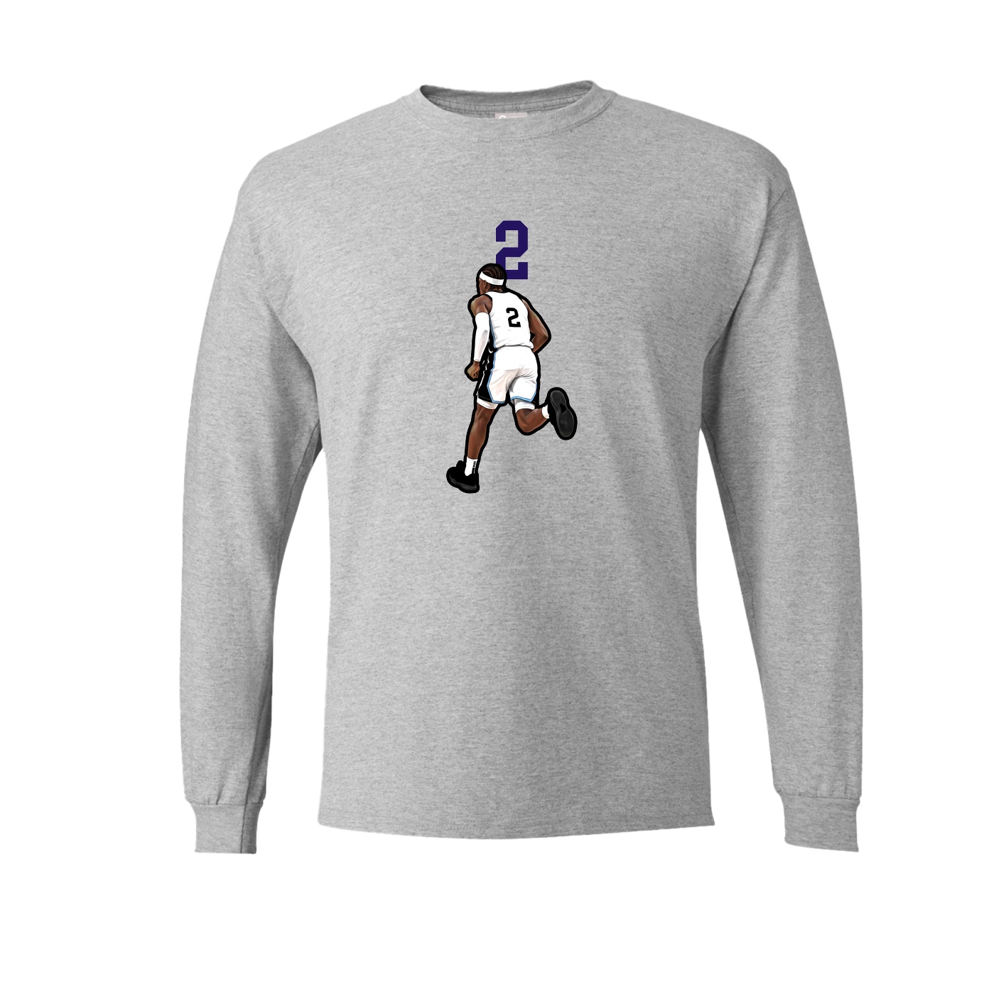Long Sleeve Tee — Number Top in Grey