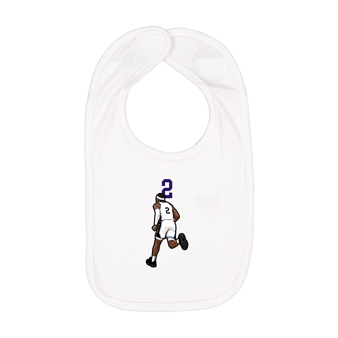 Infant Bib — Number Top in White