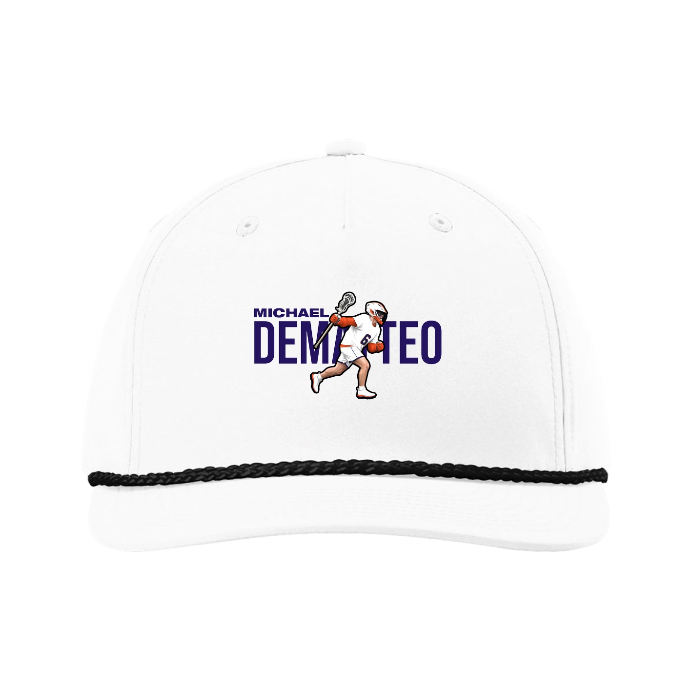 Five-Panel Classic Rope Cap — Player Name in White