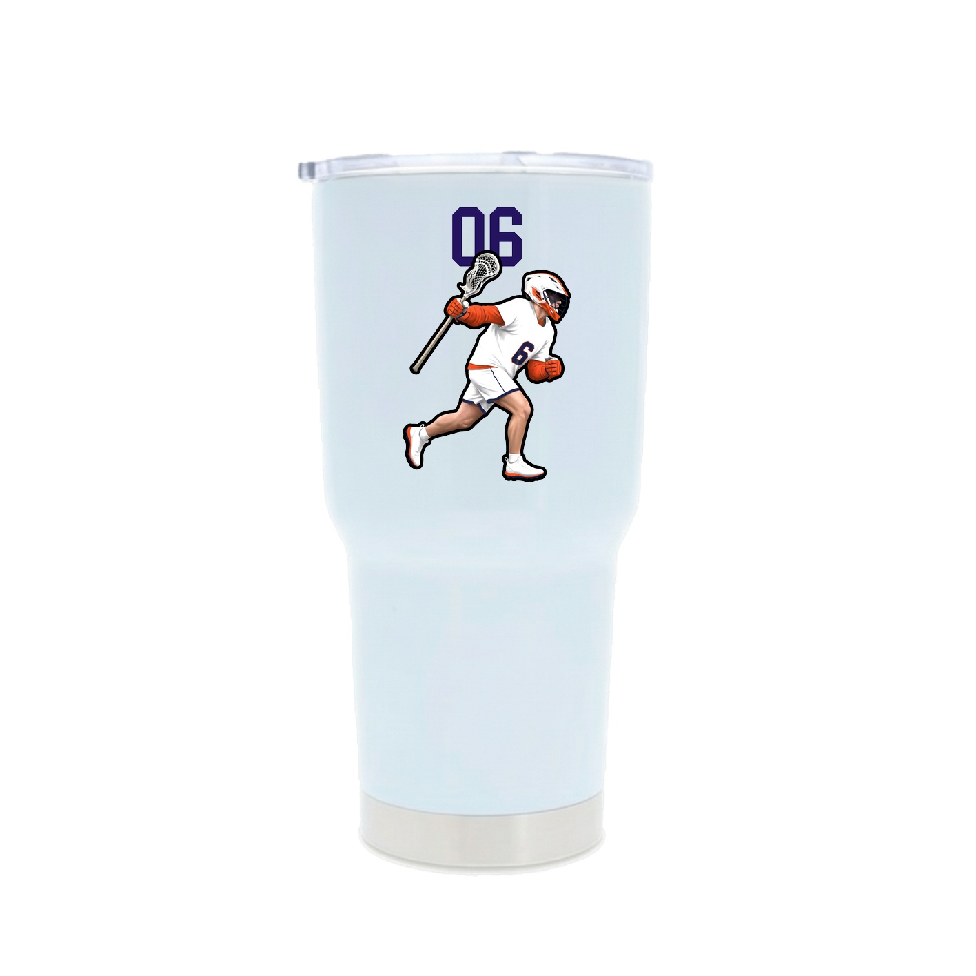 30oz Stainless Steel Tumbler — Number Top in White
