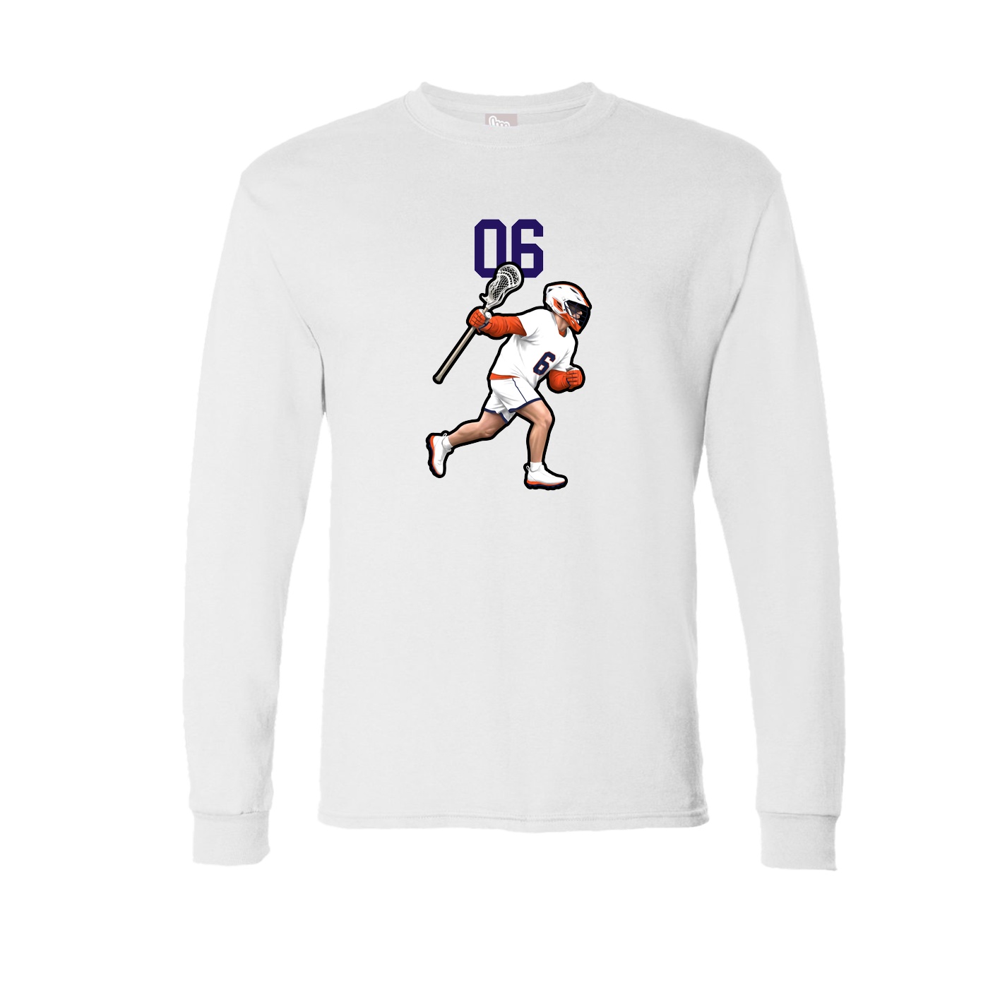 Long Sleeve Tee — Number Top in White