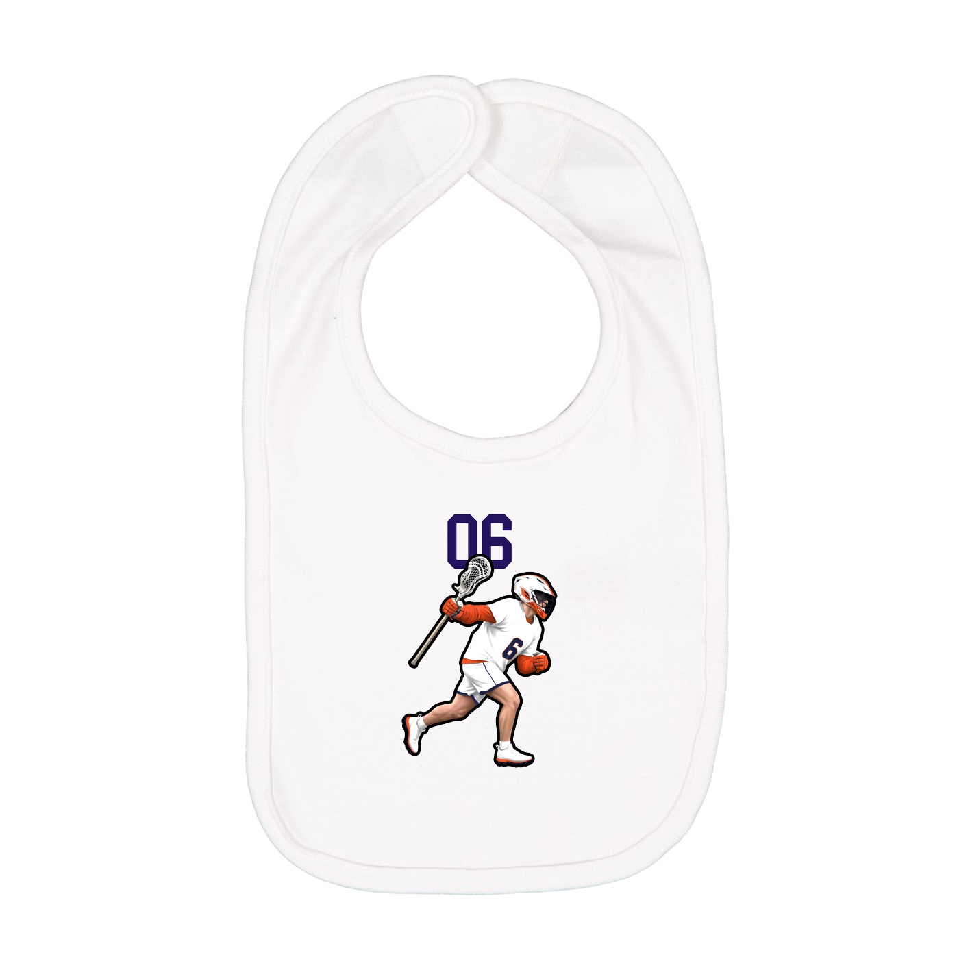 Infant Bib — Number Top in White