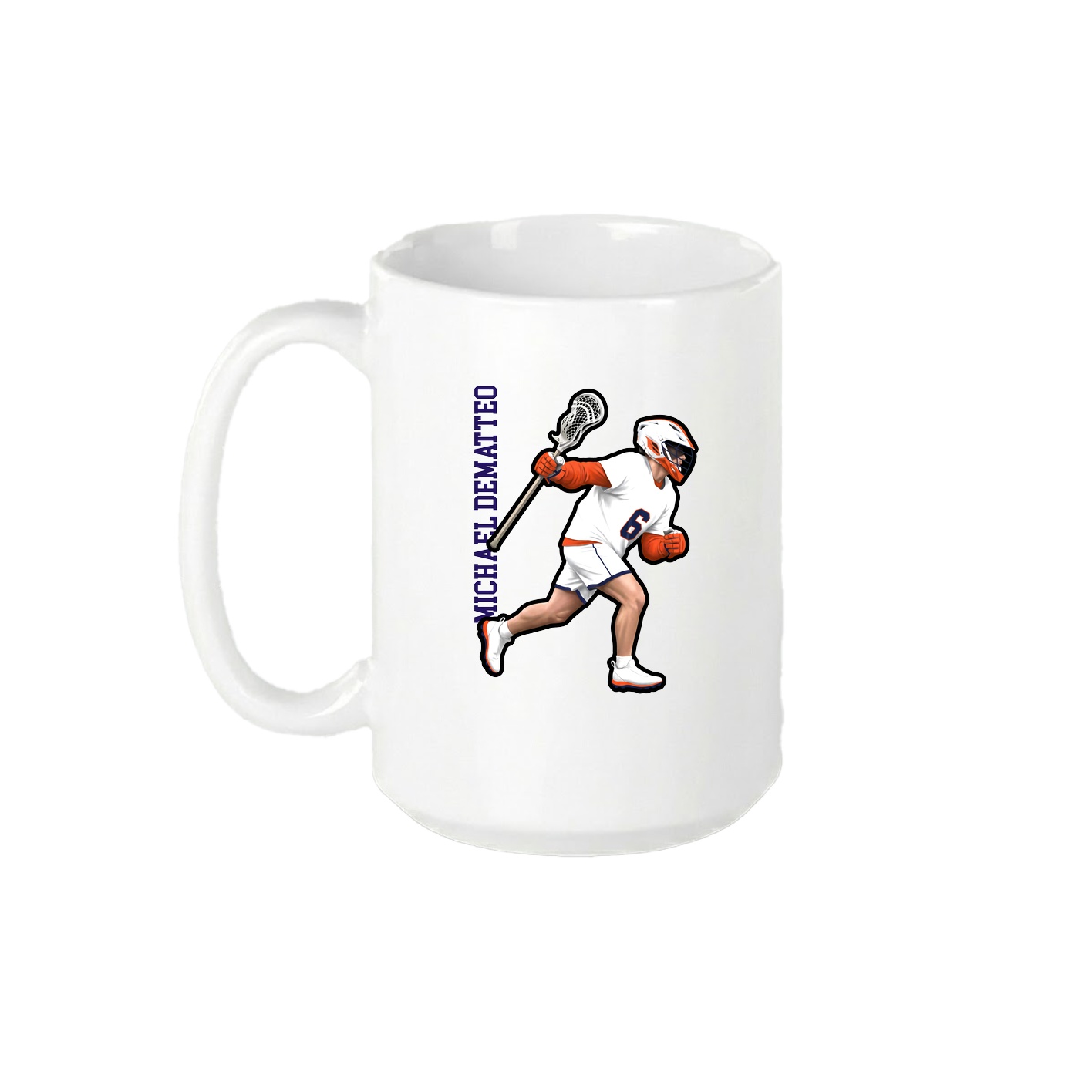 15oz Coffee Mug — Name Vertical in White
