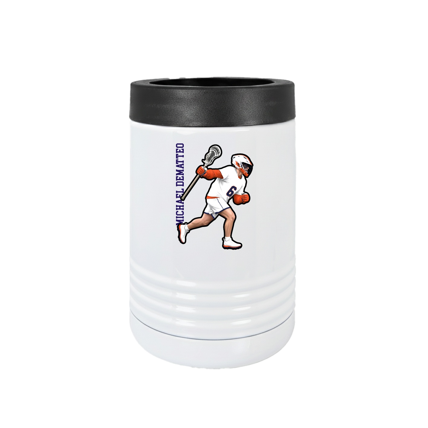 Beverage Holder — Name Vertical in White