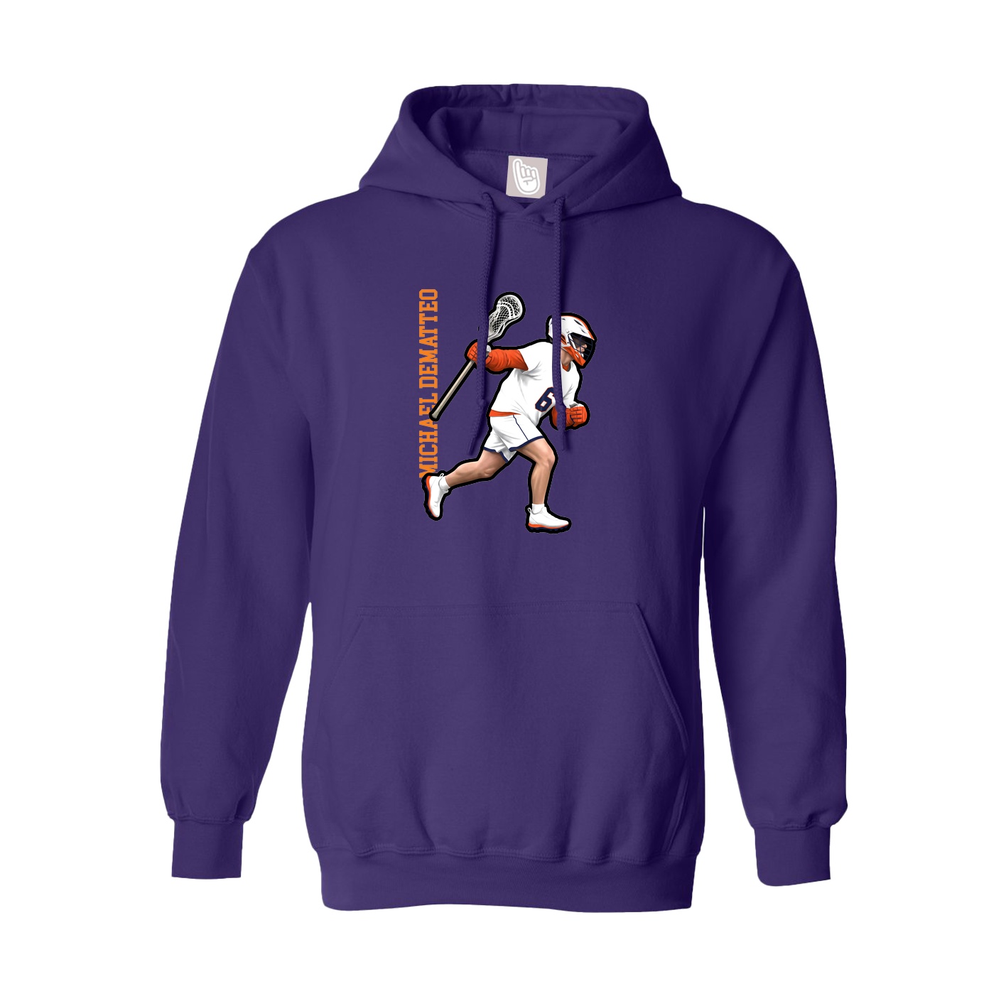 Youth Hoodie — Name Vertical in Purple