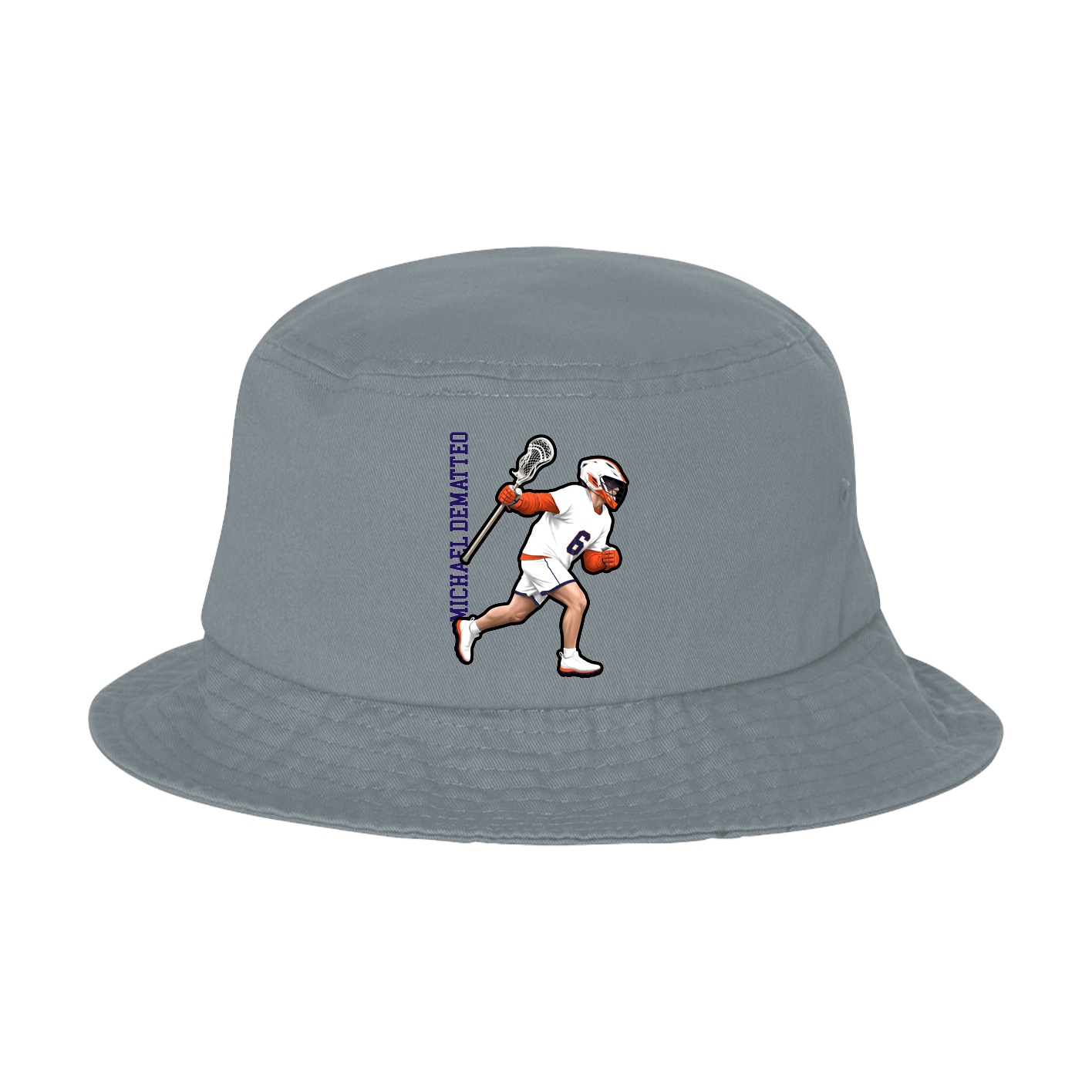 Bucket Cap — Name Vertical in Grey