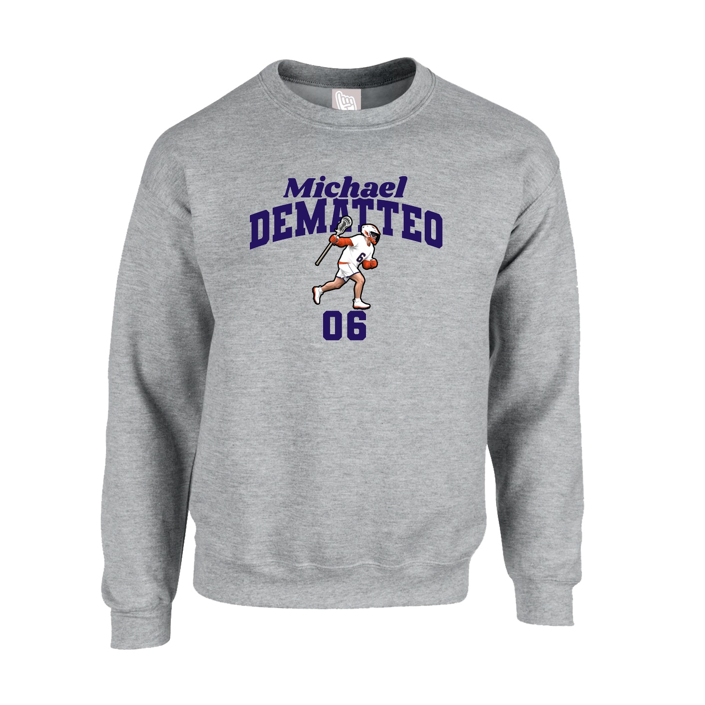 Fleece Crew — Signature Arch in Grey
