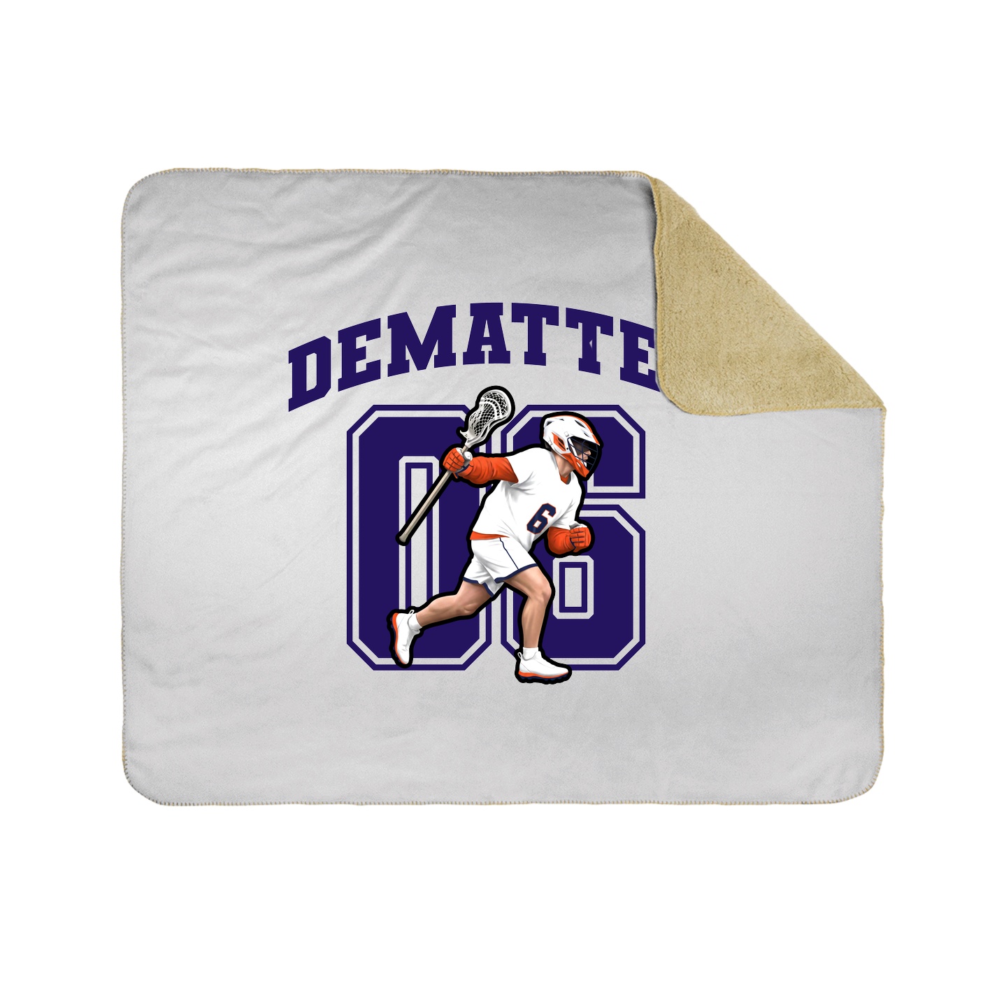 Throw Blanket — Number in White
