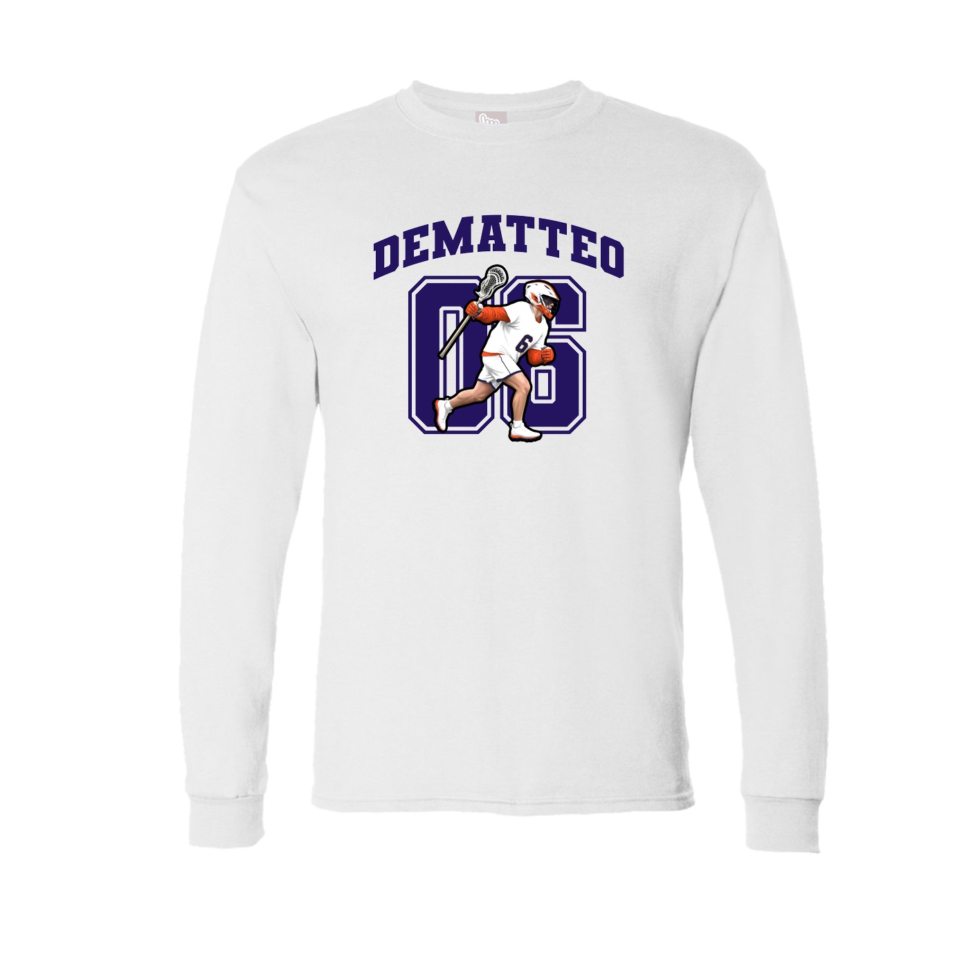 Long Sleeve Tee — Number in White