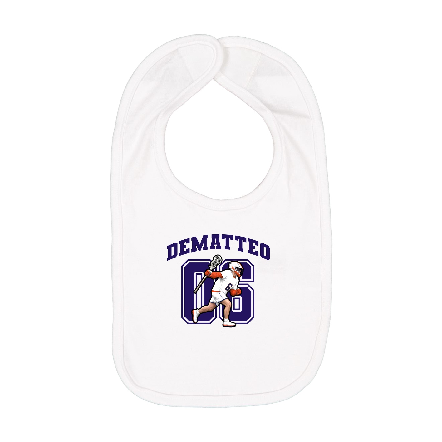 Infant Bib — Number in White