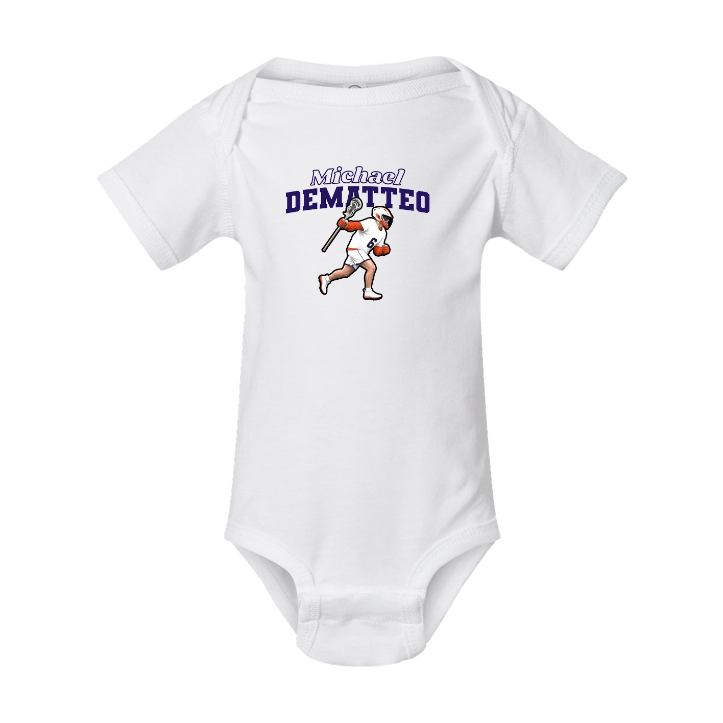 Baby Onesie — Name Arch in White