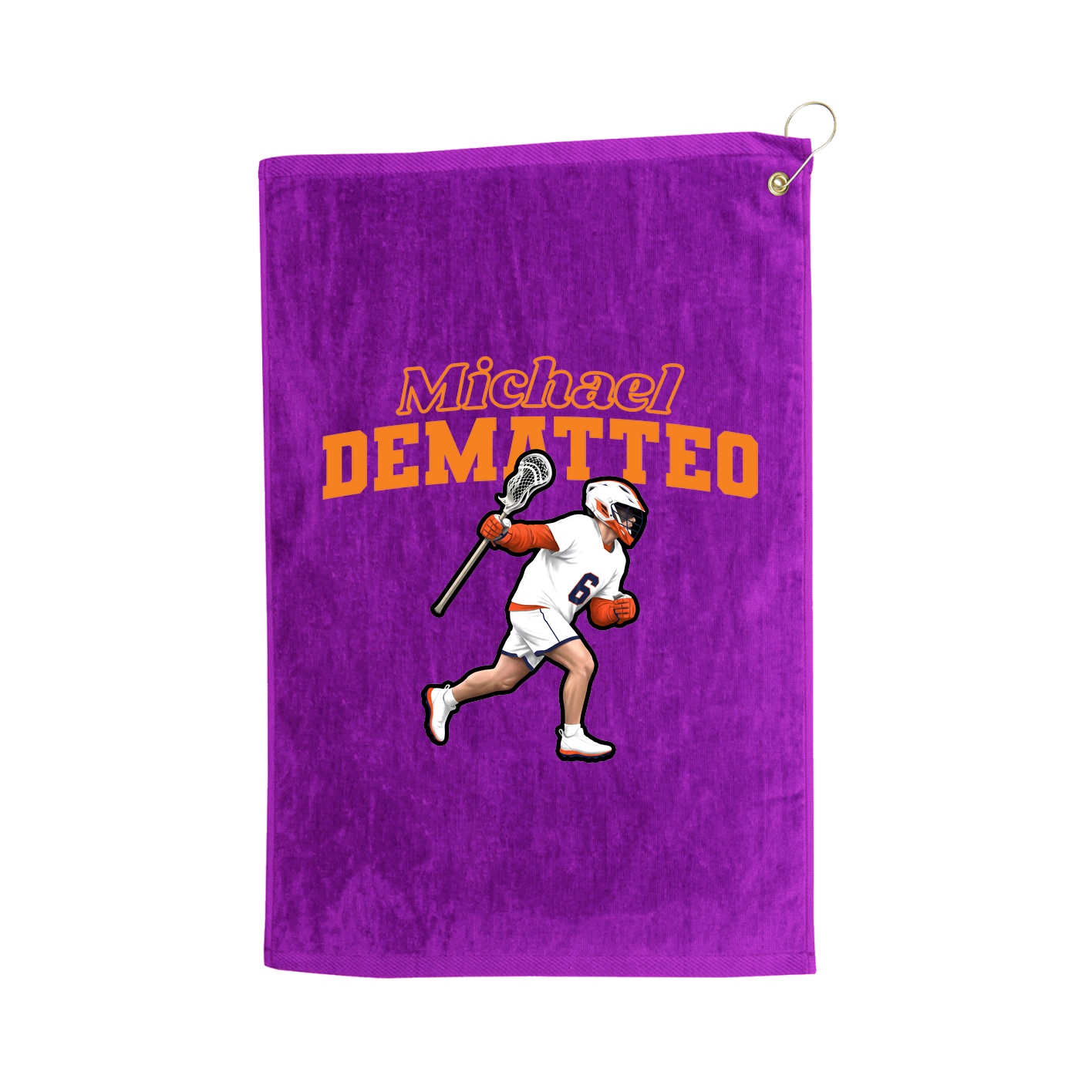 Golf Towel — Name Arch in Purple
