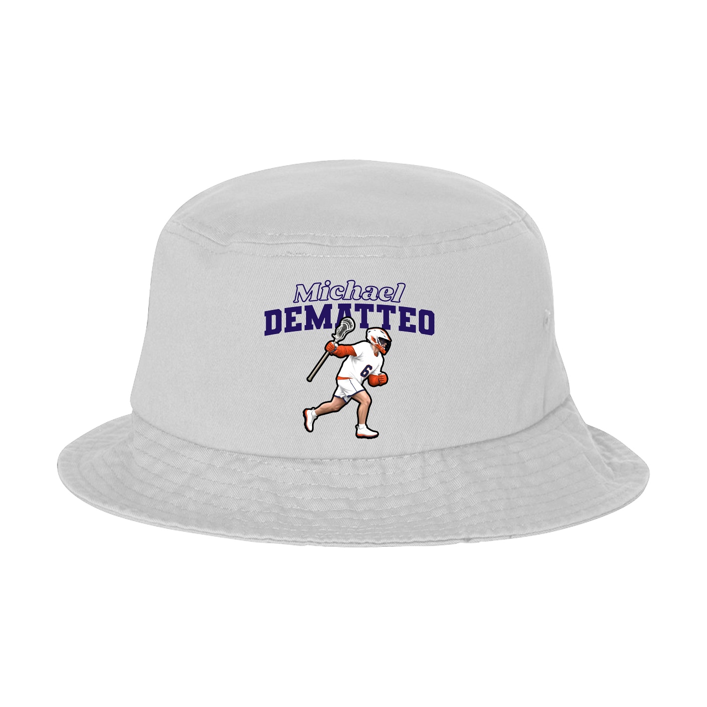 Bucket Cap — Name Arch in White