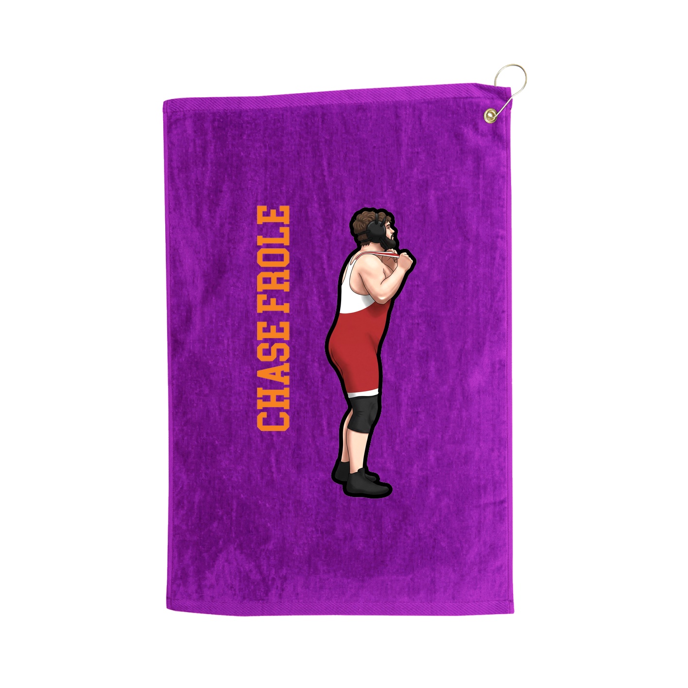 Golf Towel — Name Vertical in Purple