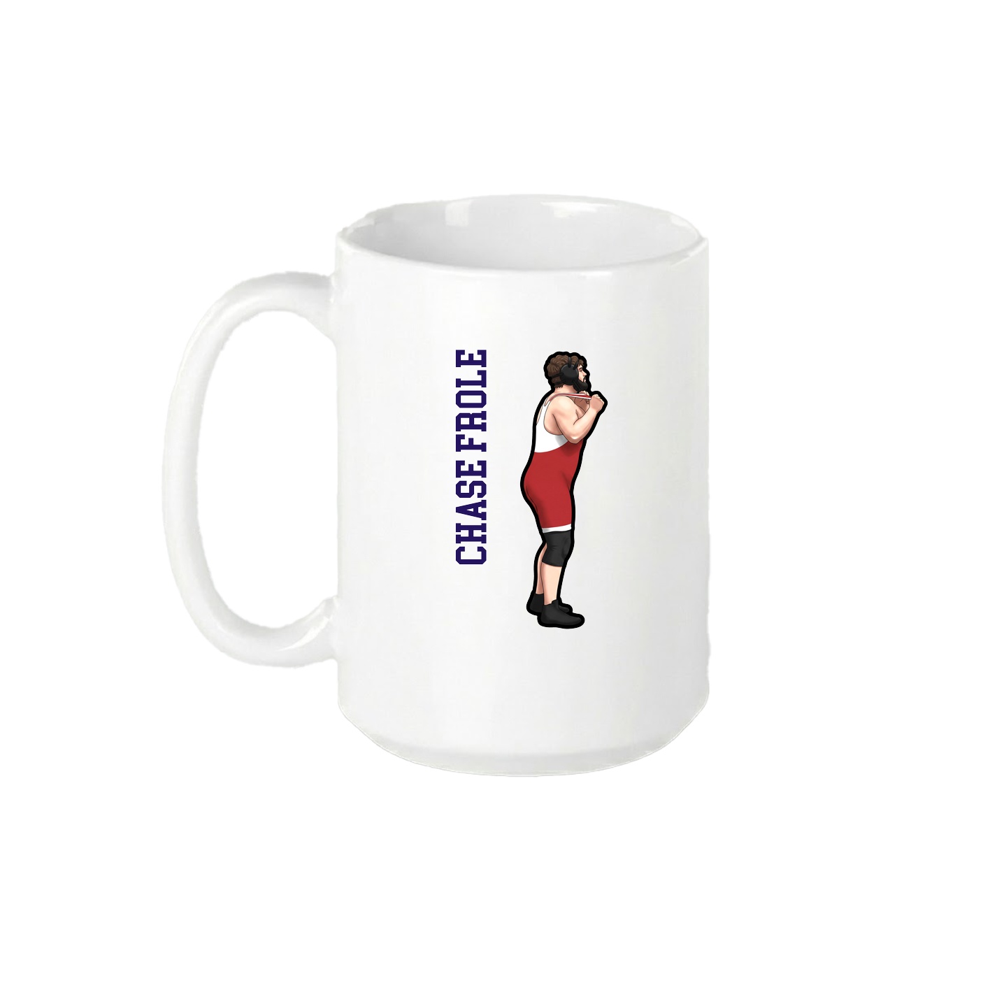 15oz Coffee Mug — Name Vertical in White