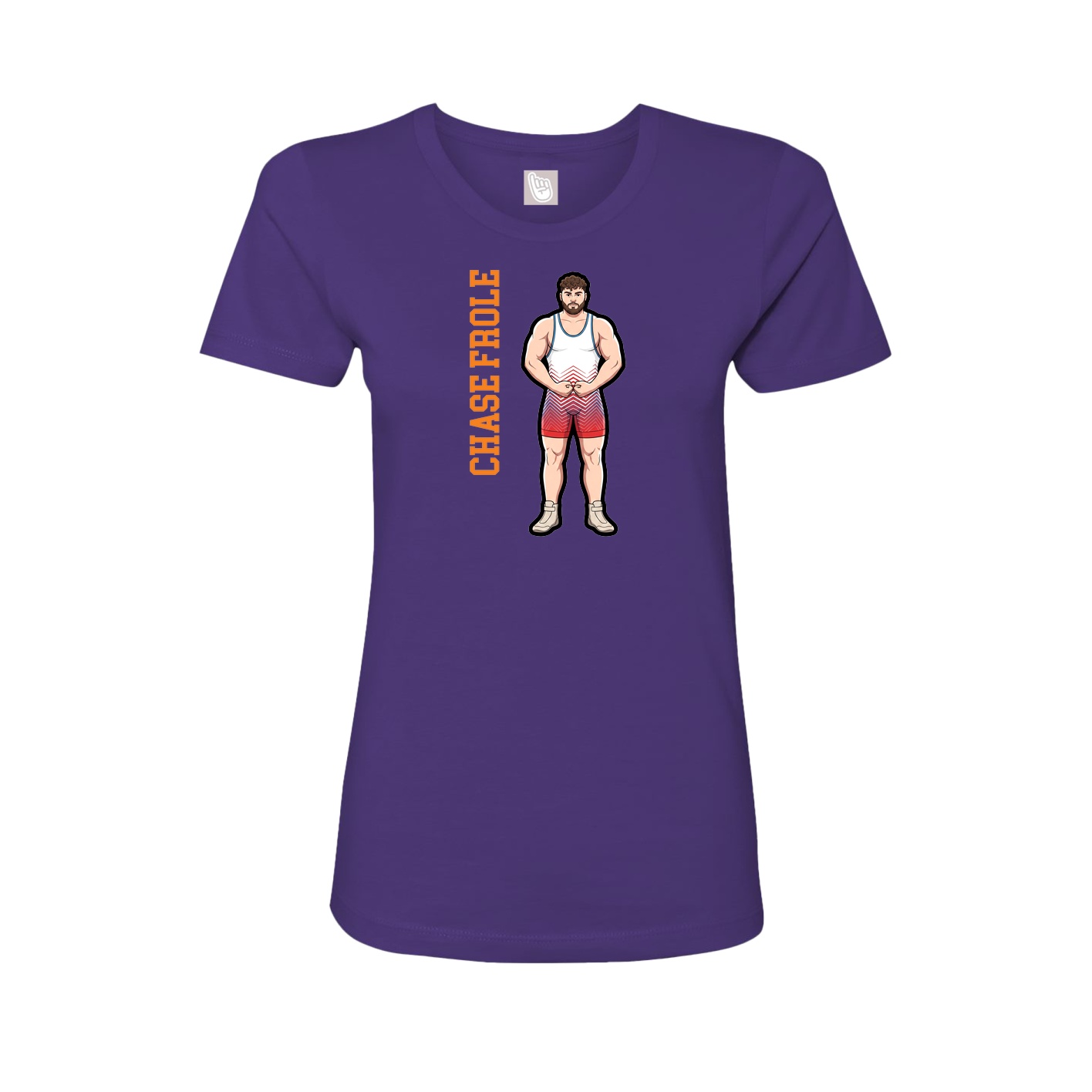 Fitted Women's Tee — Name Vertical in Purple