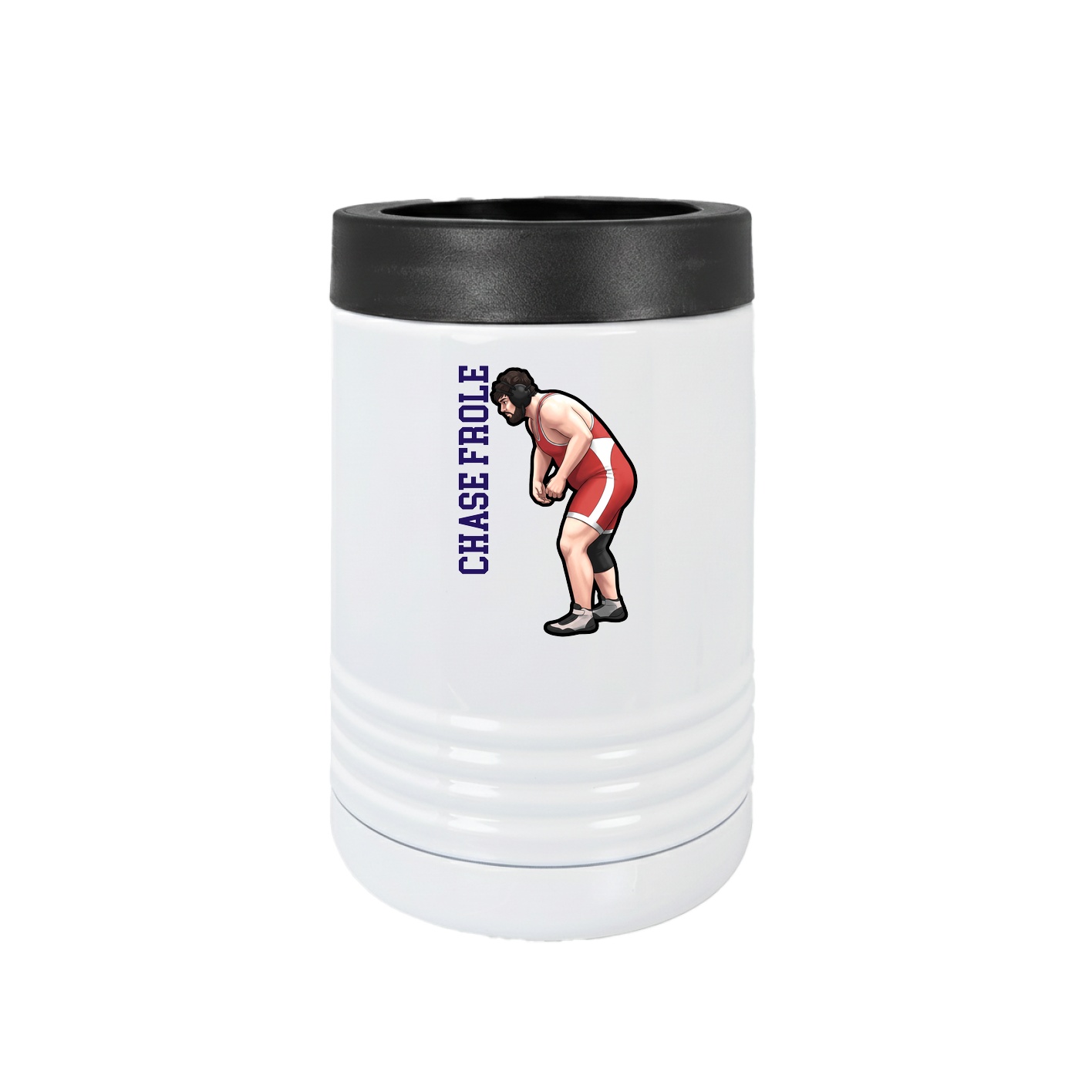 Beverage Holder — Name Vertical in White