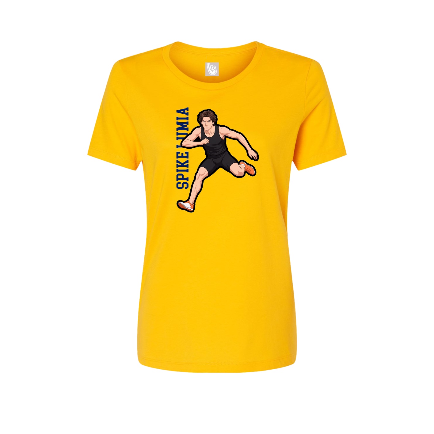 Fitted Women's Tee — Name Vertical in Gold
