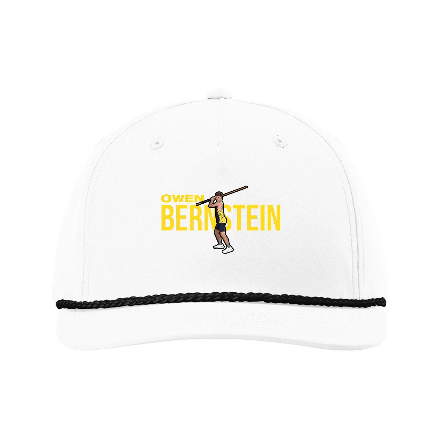 Five-Panel Classic Rope Cap — Player Name in White