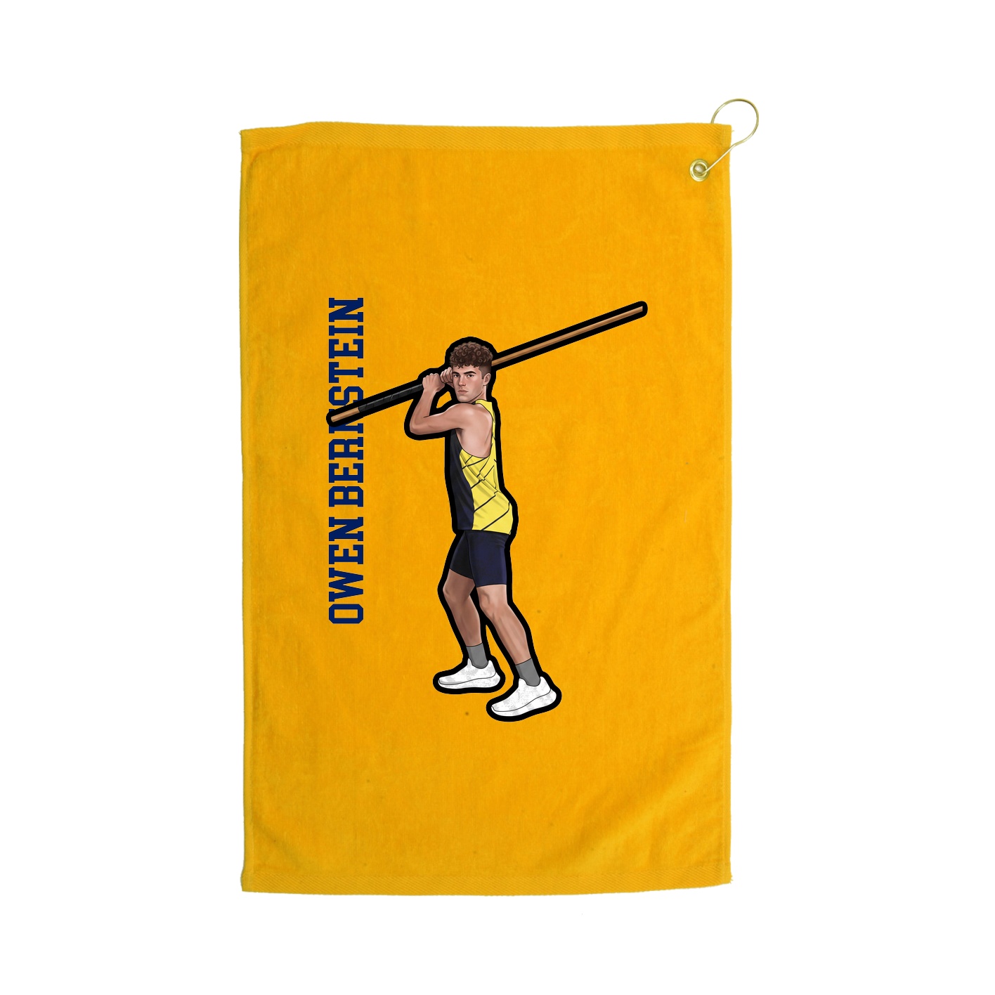 Golf Towel — Name Vertical in Gold