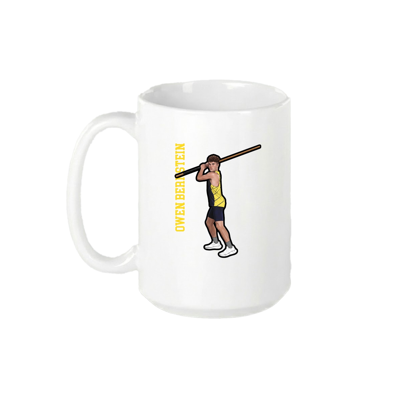 15oz Coffee Mug — Name Vertical in White