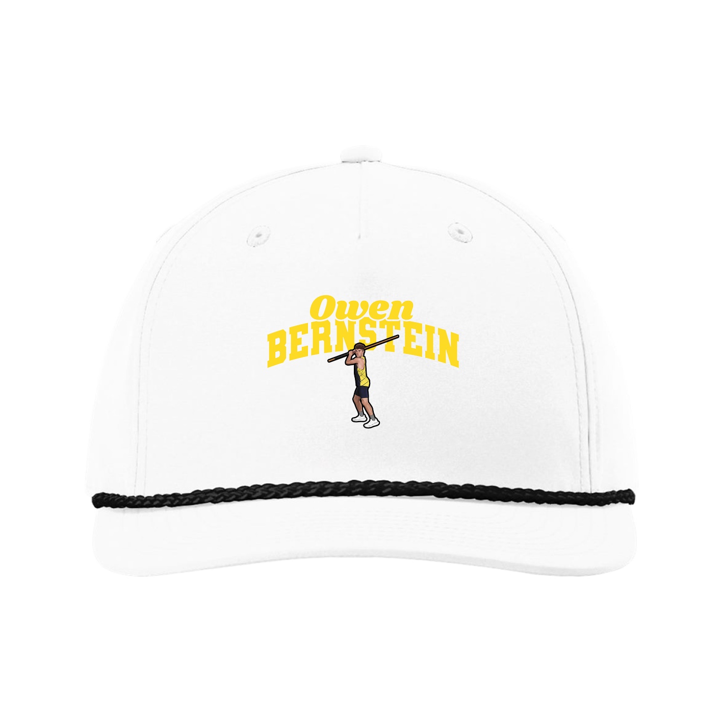 Five-Panel Classic Rope Cap — Signature Arch in White