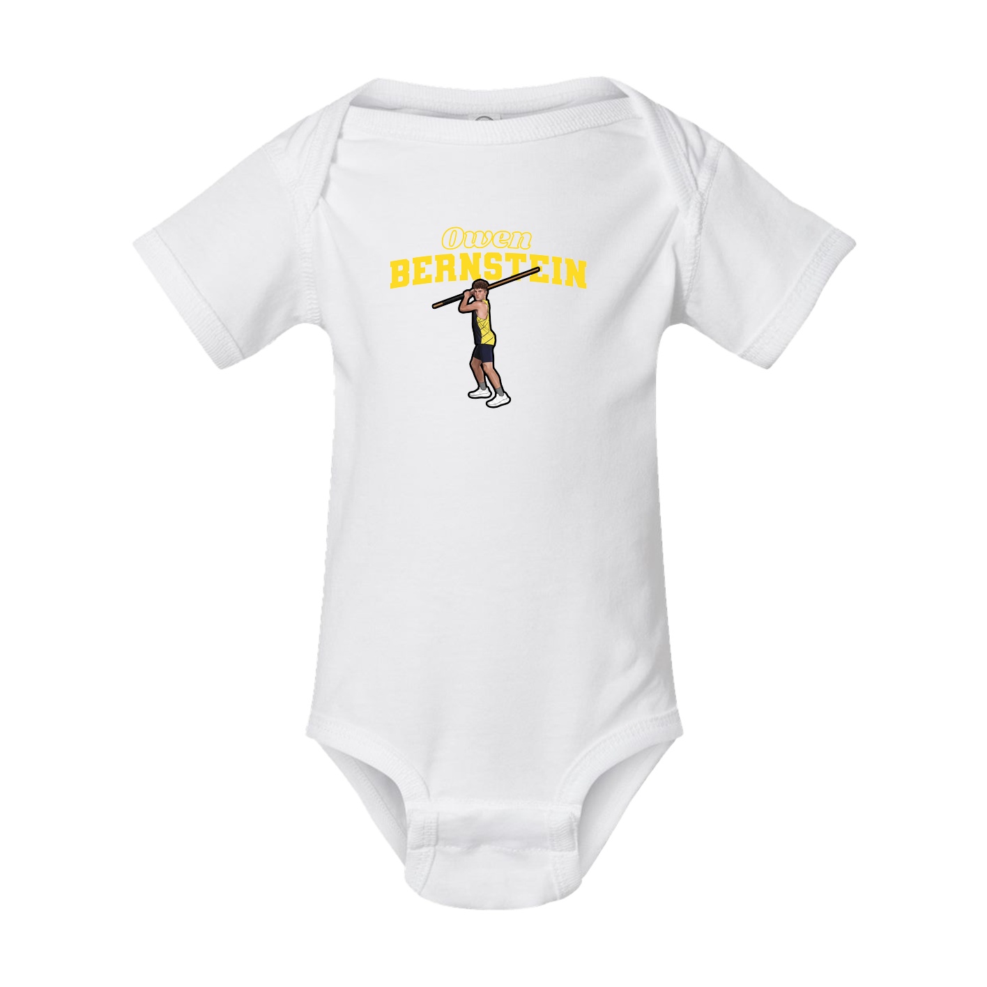 Baby Onesie — Name Arch in White